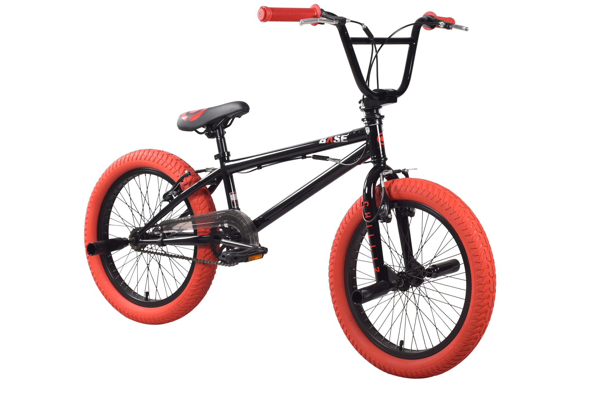 CHILLIZ BMX Freestyle 20 Zoll XB.01 schwarz-rot Kinder Erwachsene V-Brake 360&deg; Rotor – Bild 2