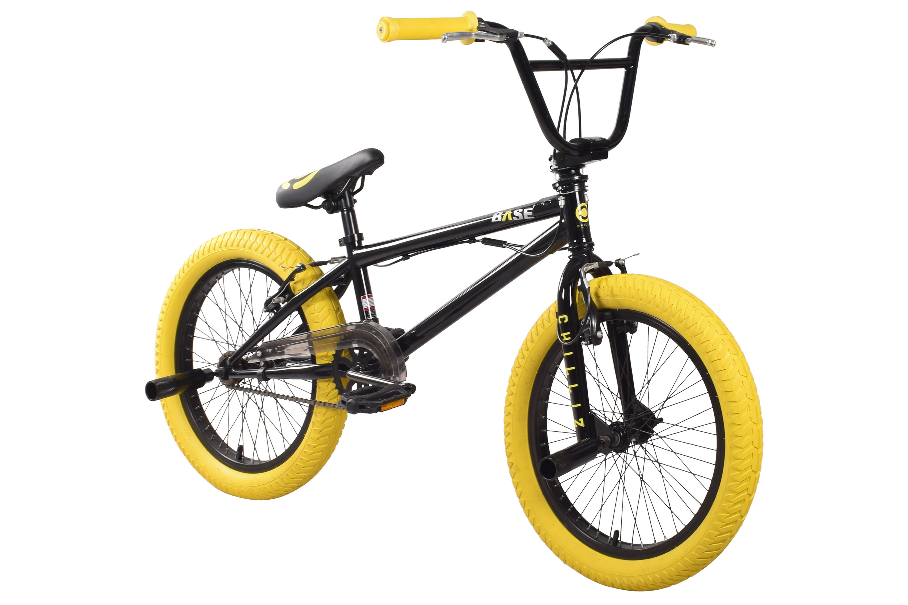 CHILLIZ BMX Freestyle 20 Zoll XB.01 schwarz-gelb Kinder Erwachsene V-Brake 360&deg; Rotor – Bild 2