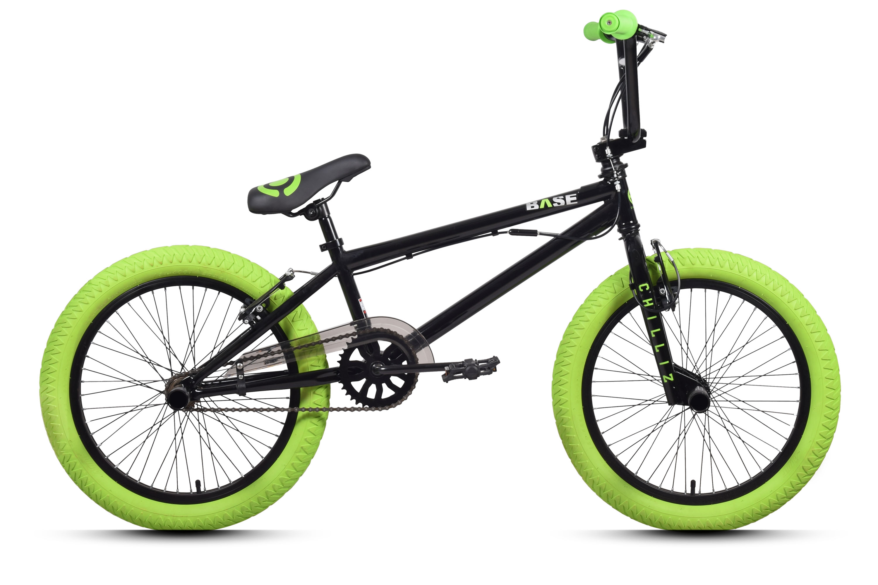 CHILLIZ BMX Freestyle 20 Zoll XB.01 schwarz-gr&uuml;n Kinder Erwachsene V-Brake 360&deg; Rotor – Bild 1