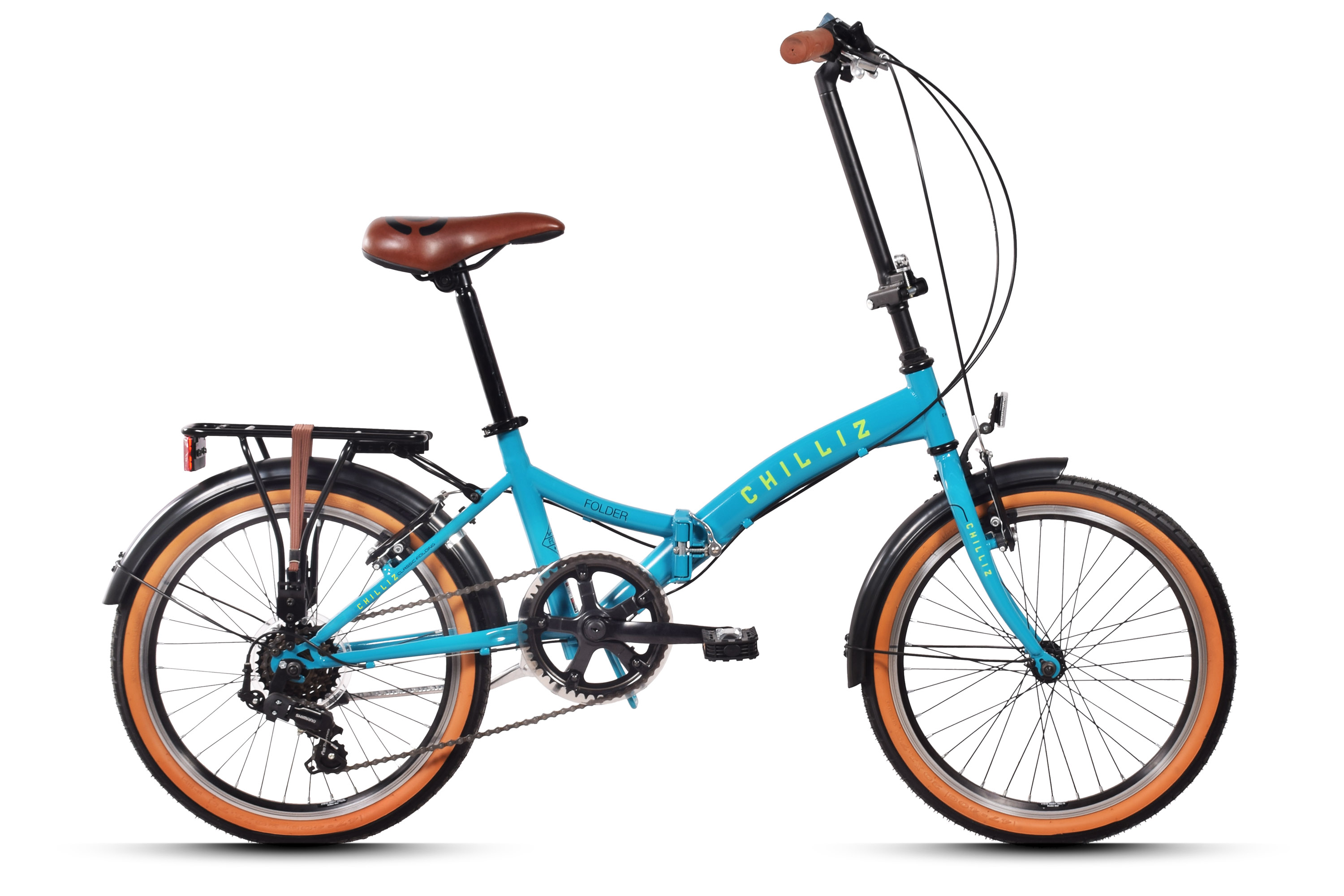 CHILLIZ Faltrad 20 Zoll FLD.01 t&uuml;rkis Rahmenh&ouml;he 33 cm Damen Herren Klapprad 6 G&auml;nge V-Brake – Bild 1