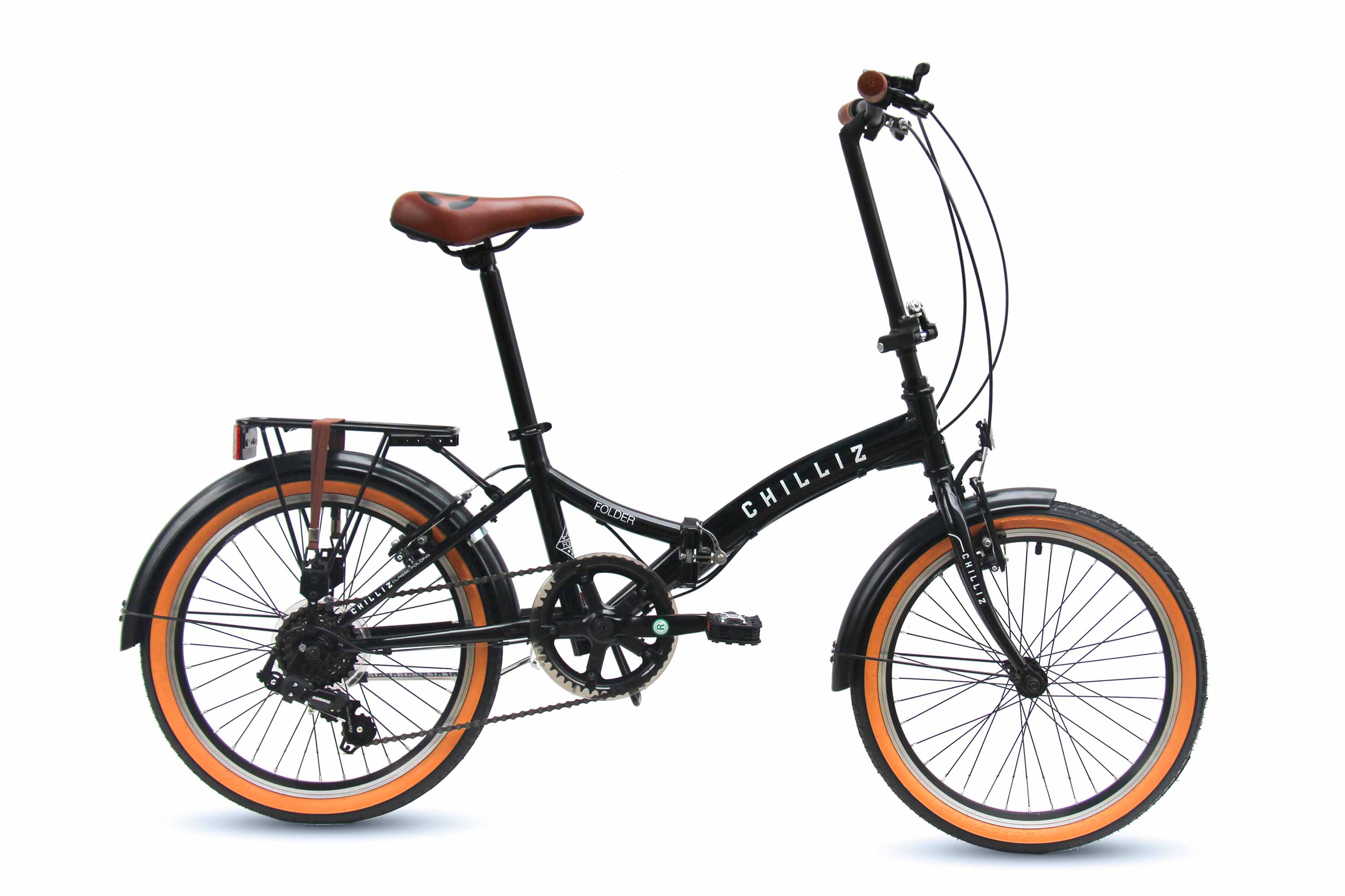 CHILLIZ Faltrad 20 Zoll FLD.01 schwarz Rahmenh&ouml;he 33 cm Damen Herren Klapprad 6 G&auml;nge V-Brake – Bild 1
