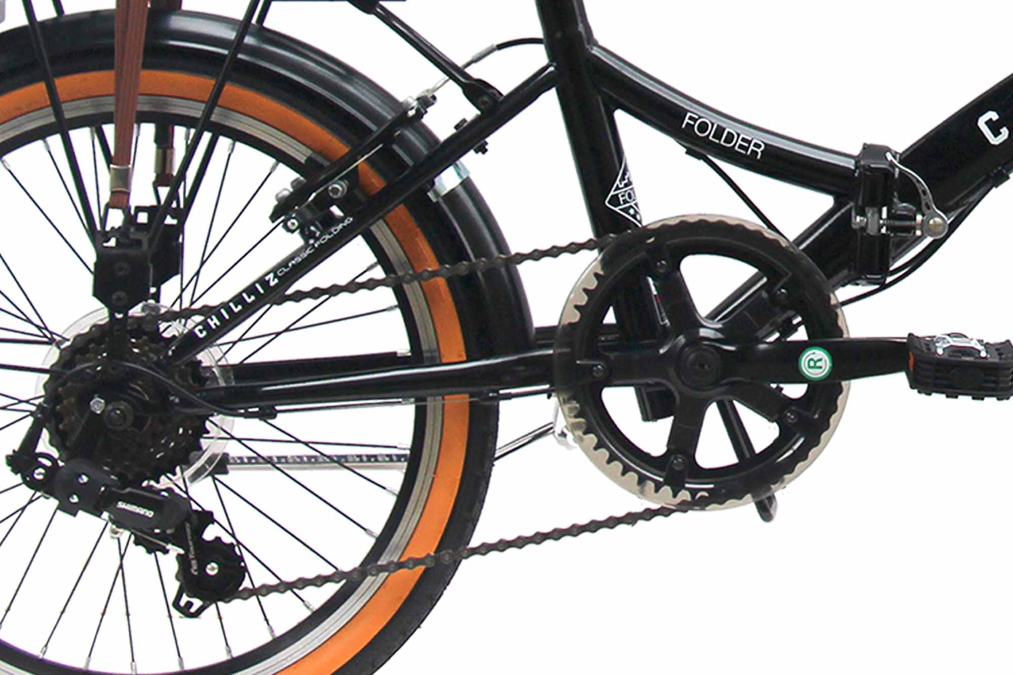 CHILLIZ Faltrad 20 Zoll FLD.01 schwarz Rahmenh&ouml;he 33 cm Damen Herren Klapprad 6 G&auml;nge V-Brake – Bild 4