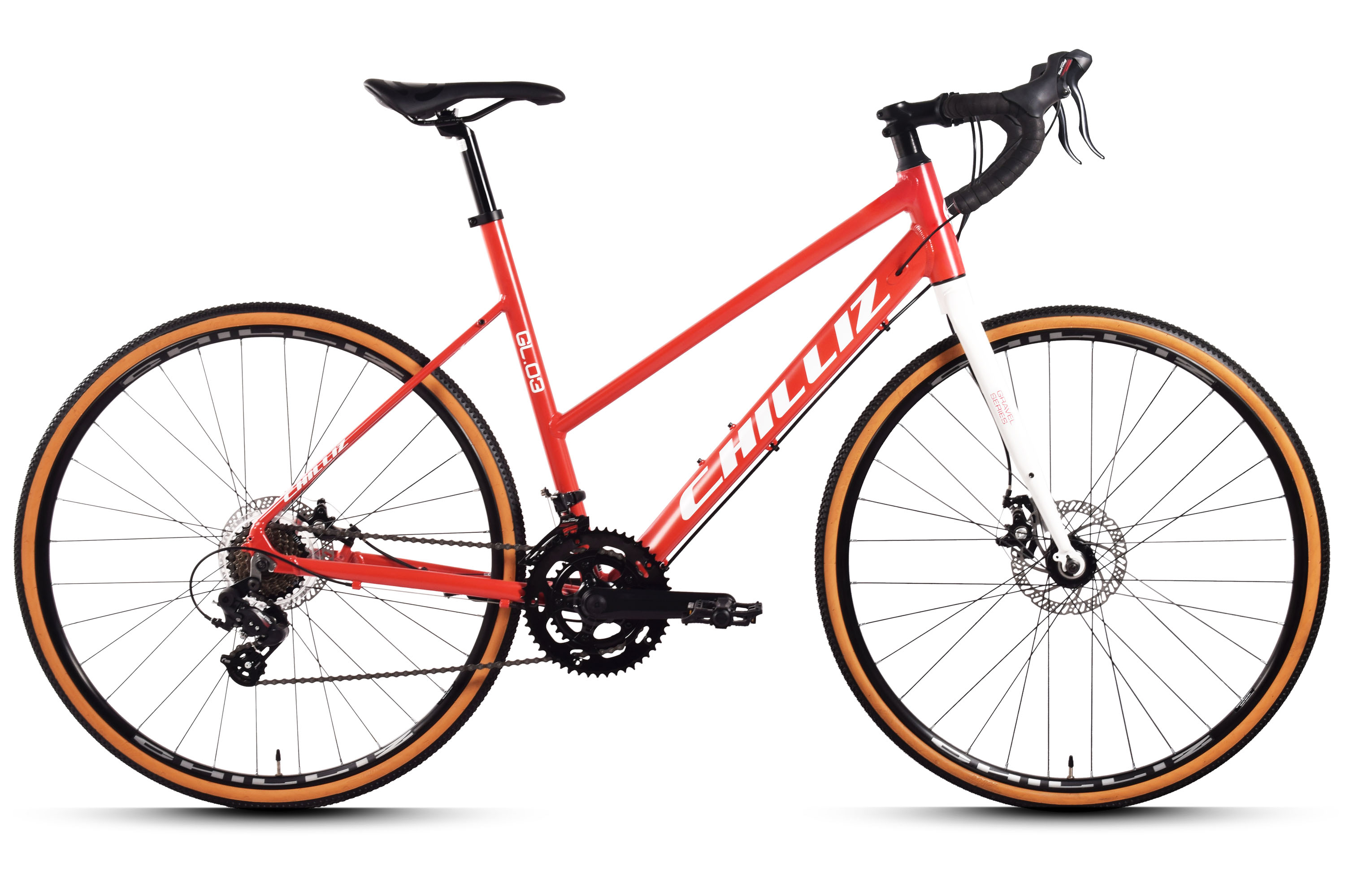 CHILLIZ Gravelbike 28 Zoll GL.03 rot Damen14 G&auml;nge mech. Scheibenbremse – Bild 1