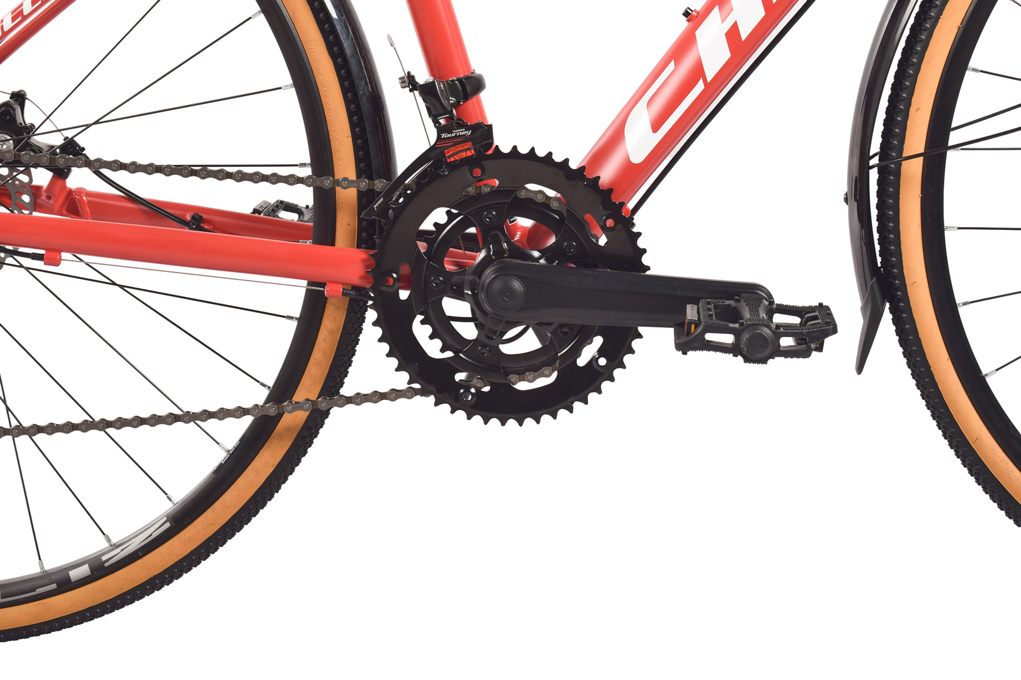 CHILLIZ Gravelbike 28 Zoll GL.04 rot Rahmenh&ouml;he 57 cm Damen 14 G&auml;nge mech. Scheibenbremse Schutzbleche – Bild 4