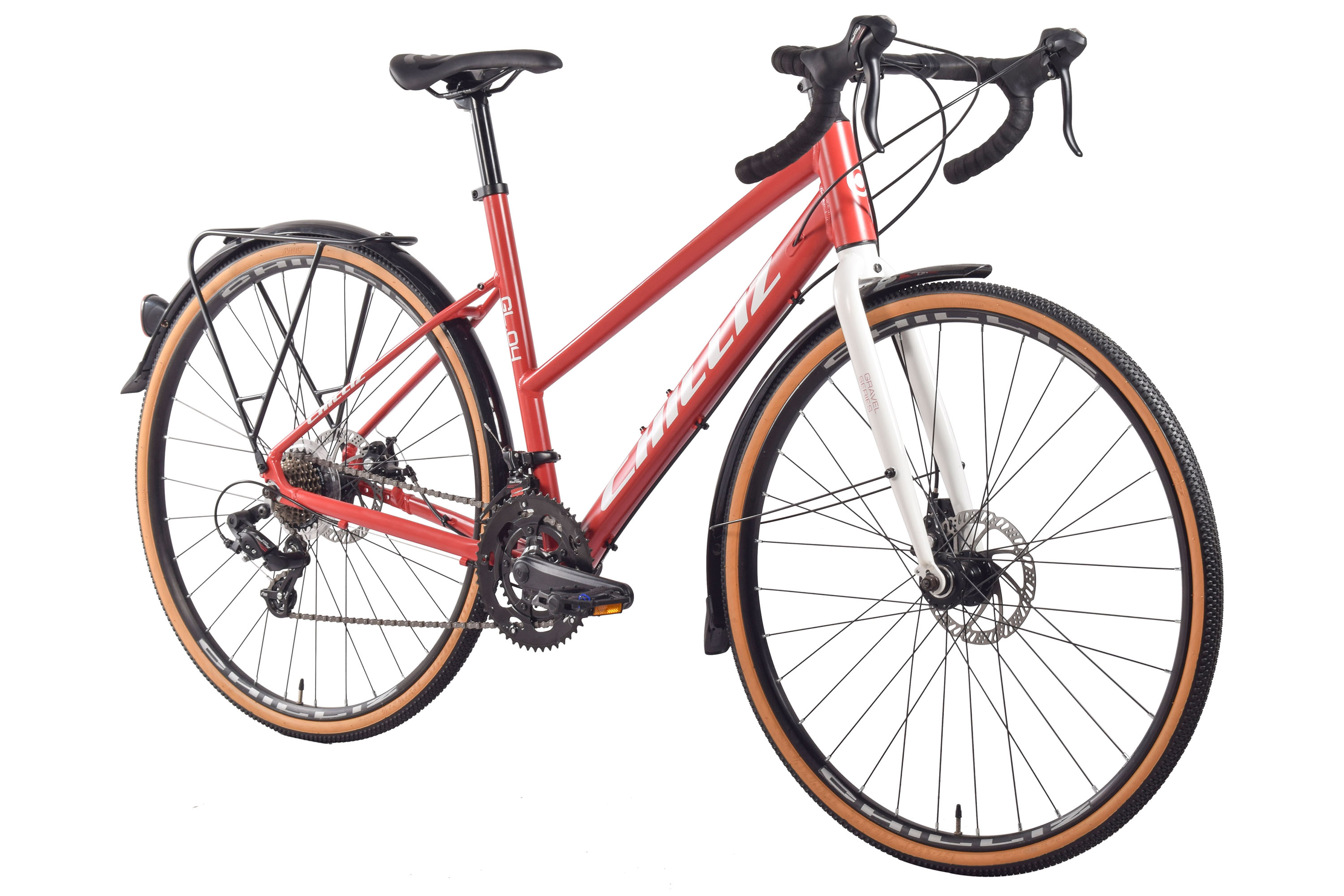 CHILLIZ Gravelbike 28 Zoll GL.04 rot Rahmenh&ouml;he 57 cm Damen 14 G&auml;nge mech. Scheibenbremse Schutzbleche – Bild 2