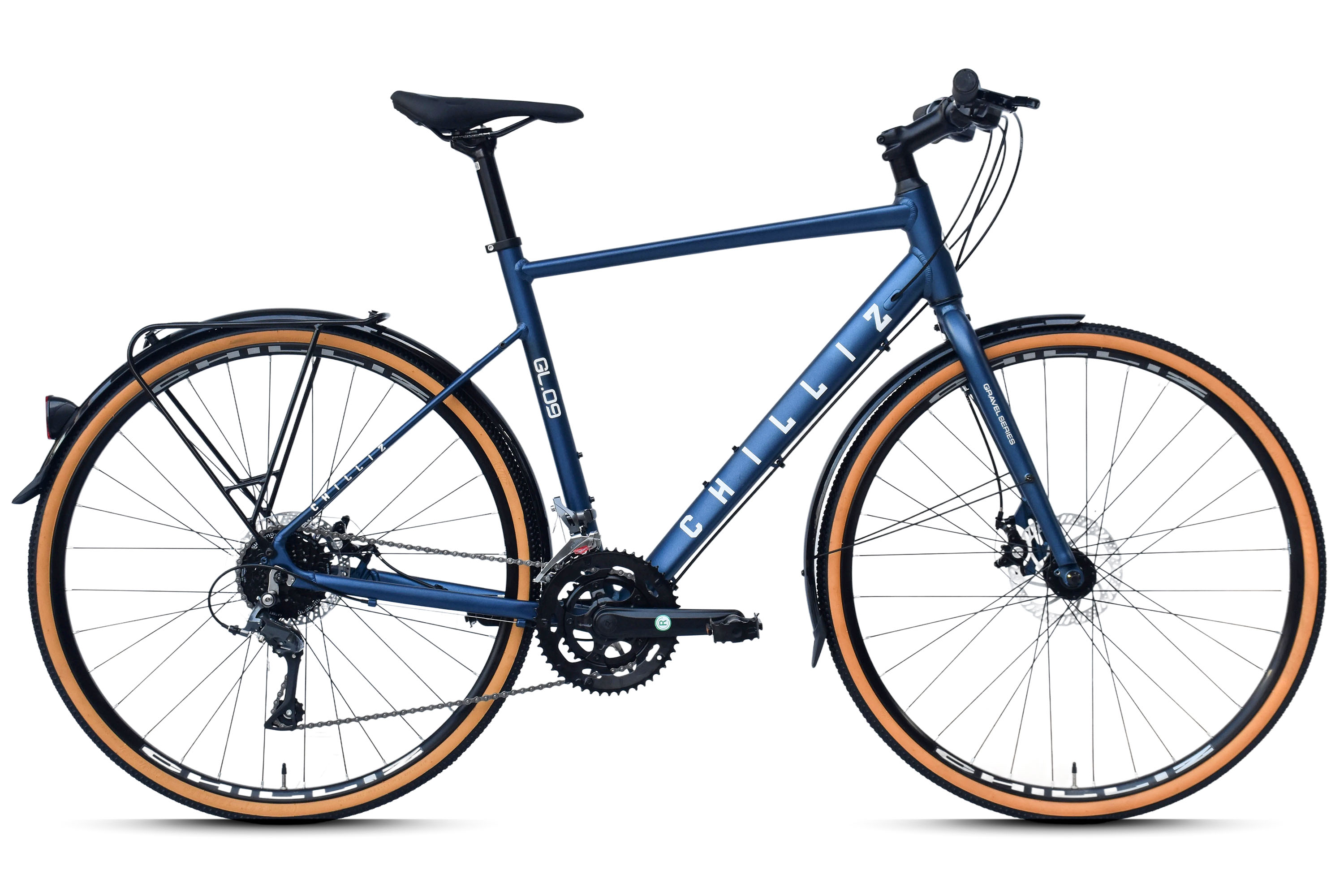 CHILLIZ Gravelbike 28 Zoll GL.09 blau Rahmenh&ouml;he 57 cm 16 G&auml;nge mech. Scheibenbremse Schutzbleche – Bild 1