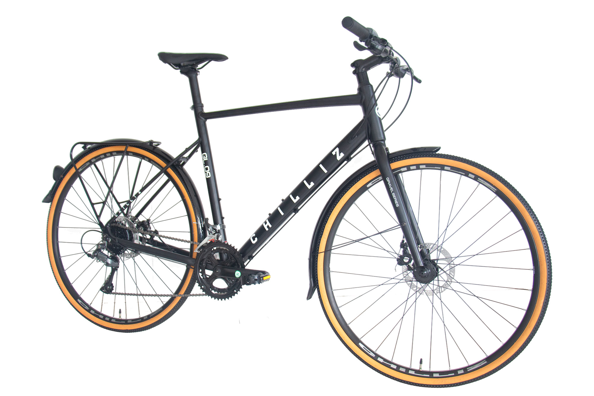CHILLIZ Gravelbike 28 Zoll GL.09 schwarz-matt 16 G&auml;nge mech. Scheibenbremse Schutzbleche – Bild 2
