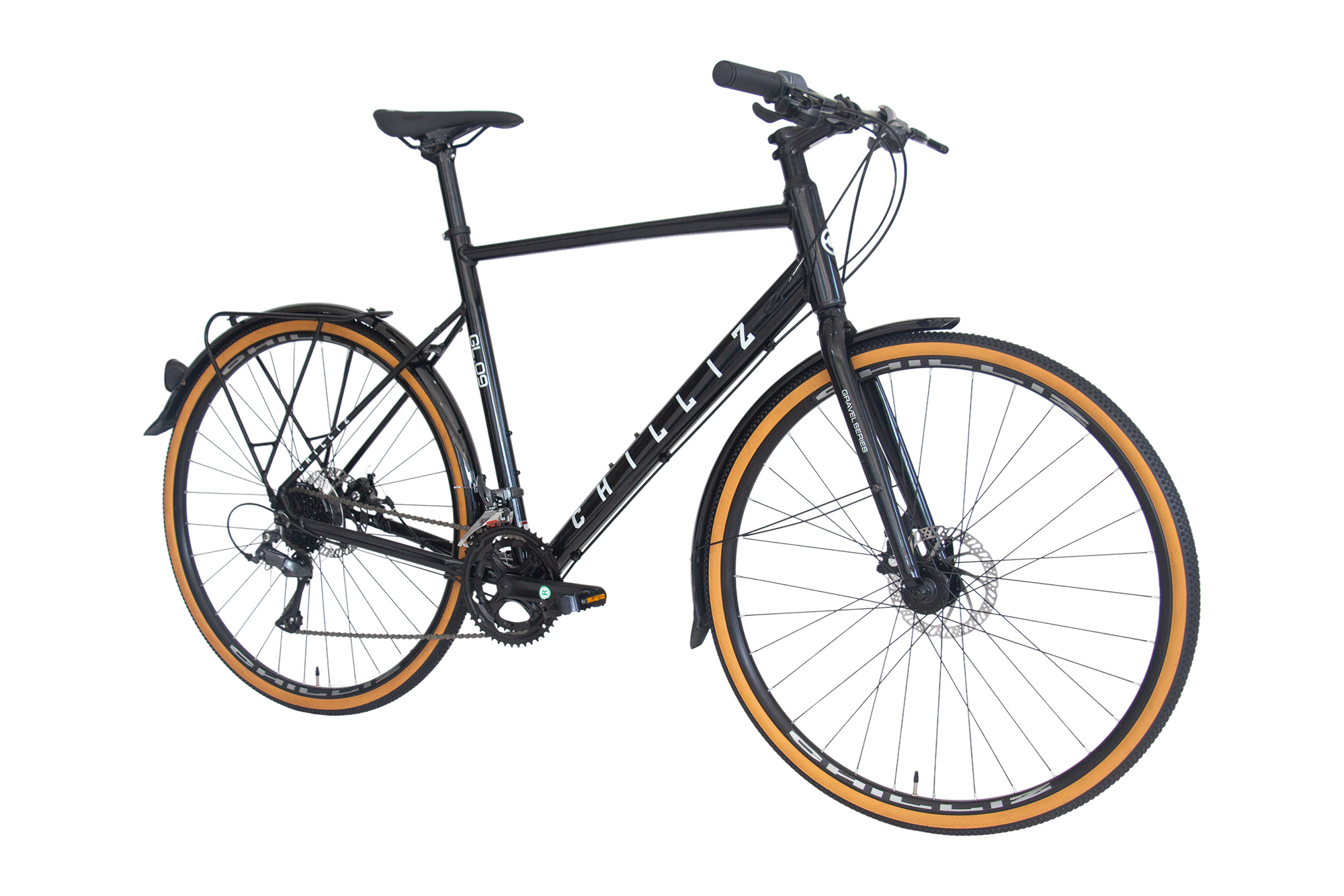 CHILLIZ Gravelbike 28 Zoll GL.09 schwarz-gl&auml;nzend 16 G&auml;nge mech. Scheibenbremse Schutzbleche – Bild 2