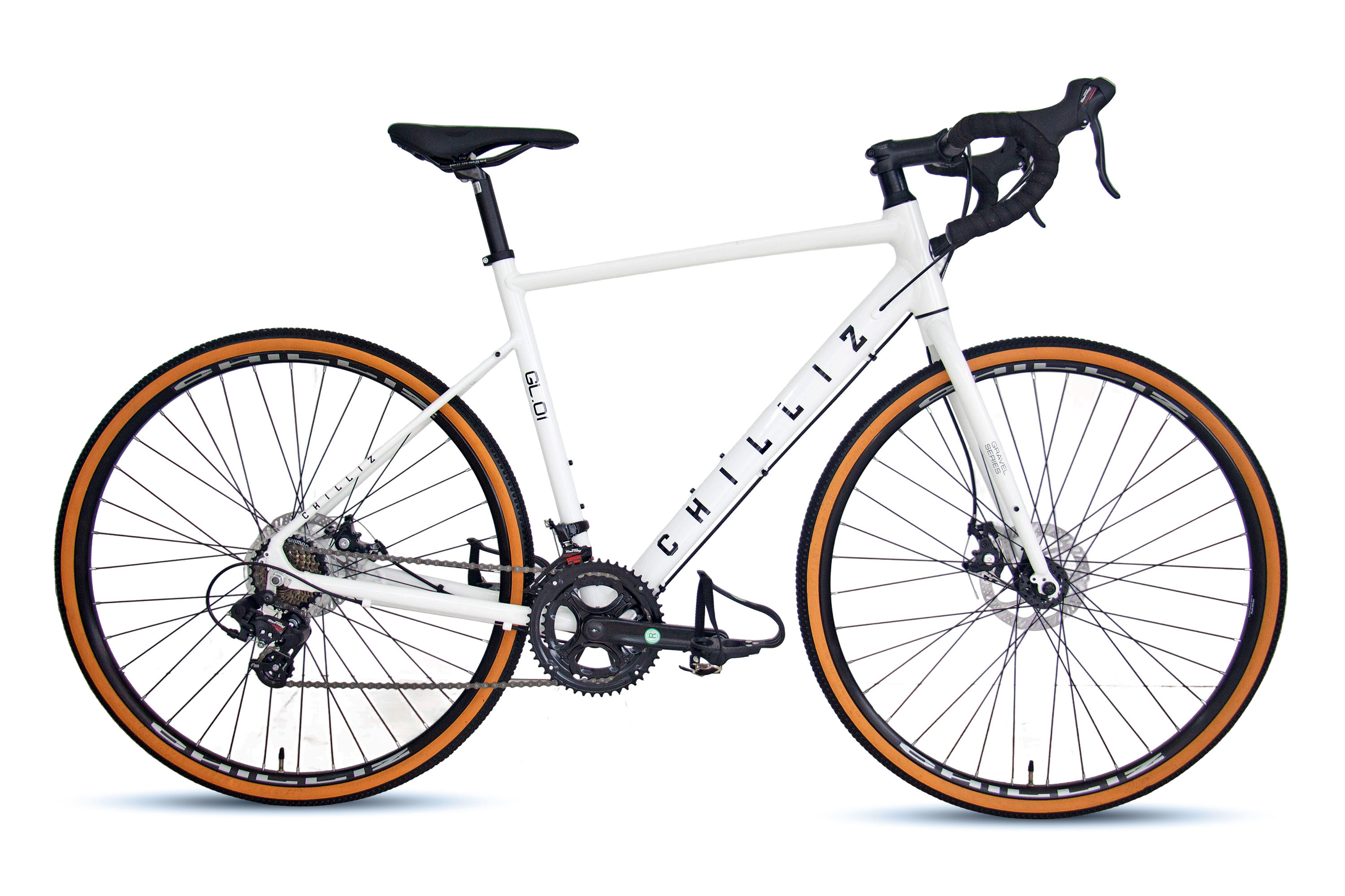 CHILLIZ Gravelbike 28 Zoll GL.01 wei&szlig;-gl&auml;nzend Rahmenh&ouml;he 54 cm 14 G&auml;nge mech. Scheibenbremse – Bild 1