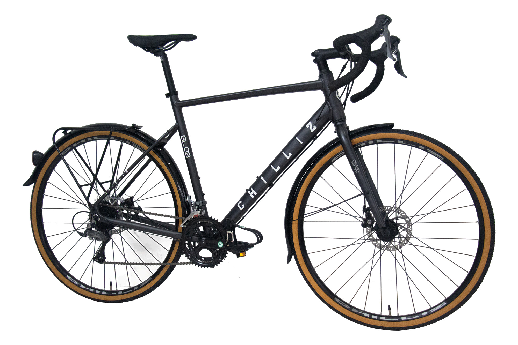 CHILLIZ Gravelbike 28 Zoll GL.08 schwarz-matt Rahmenh&ouml;he 57 cm 16 G&auml;nge mech. Scheibenbremse Schutzbleche – Bild 2