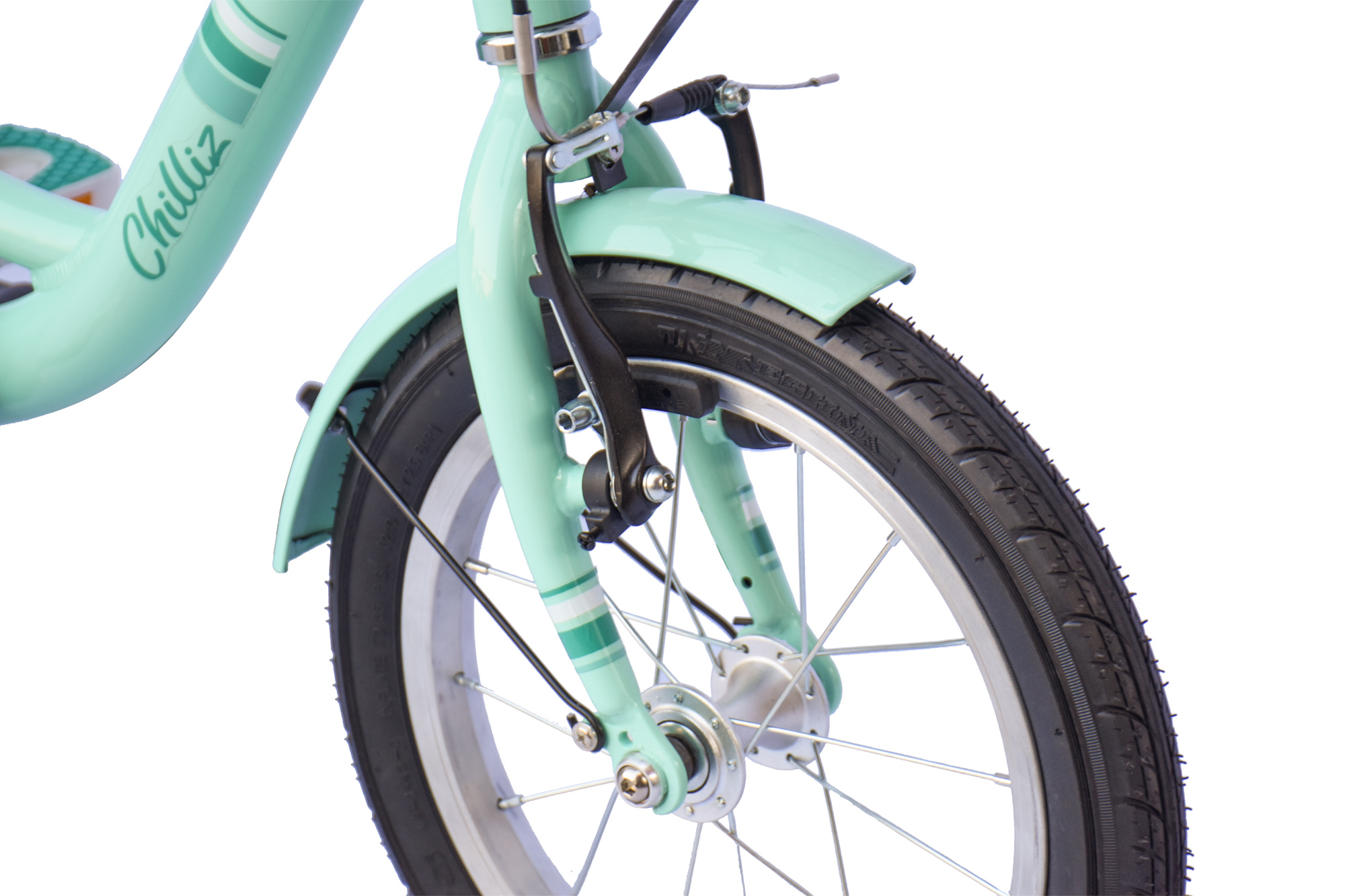 CHILLIZ Kinderrad 14 Zoll CHD.01 türkis Rahmenhöhe 23 cm singlespeed V-Brake – Bild 5