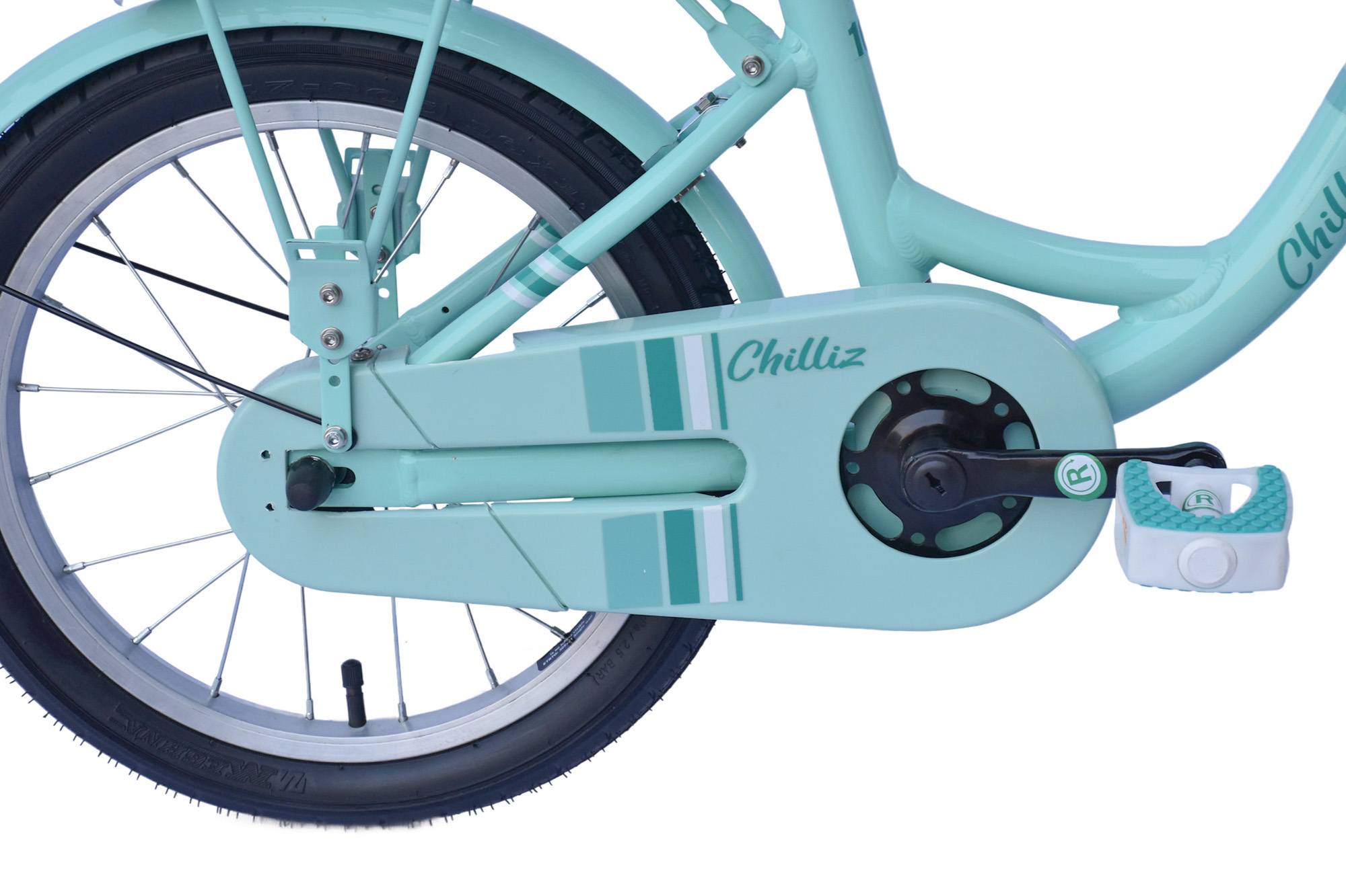 CHILLIZ Kinderrad 16 Zoll CHD.01 türkis Rahmenhöhe 25,5 cm singlespeed V-Brake – Bild 5