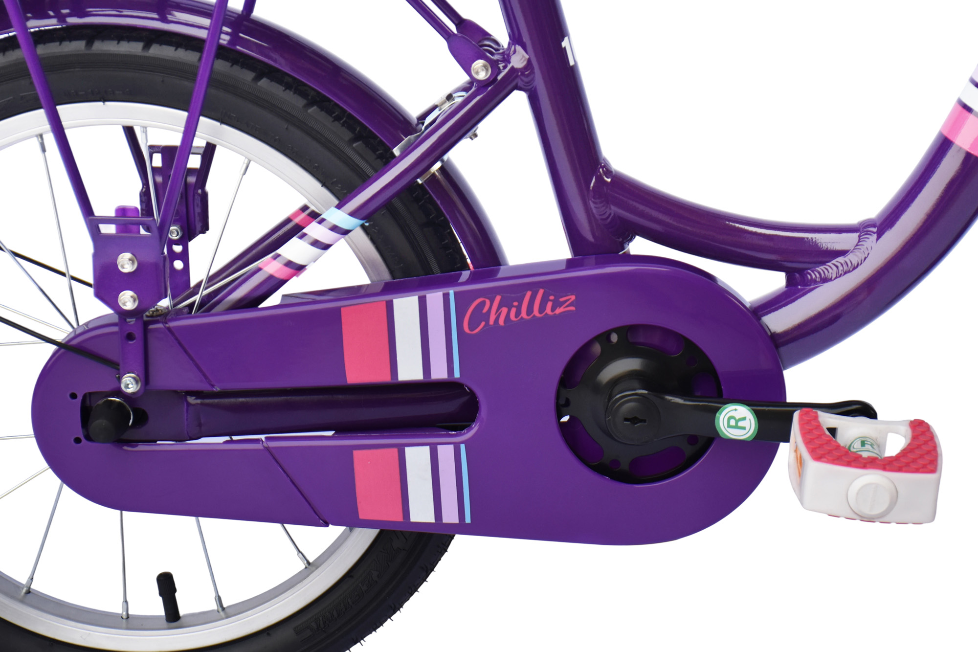 CHILLIZ Kinderrad 16 Zoll CHD.01 lila Rahmenhöhe 25,5 cm singlespeed V-Brake – Bild 4