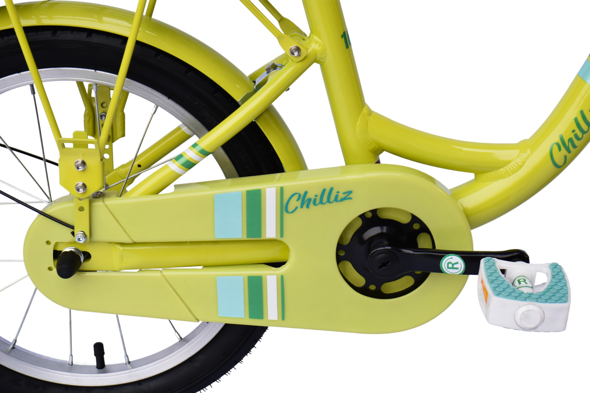 CHILLIZ Kinderrad 16 Zoll CHD.01 grün Rahmenhöhe 25,5 cm singlespeed V-Brake – Bild 4