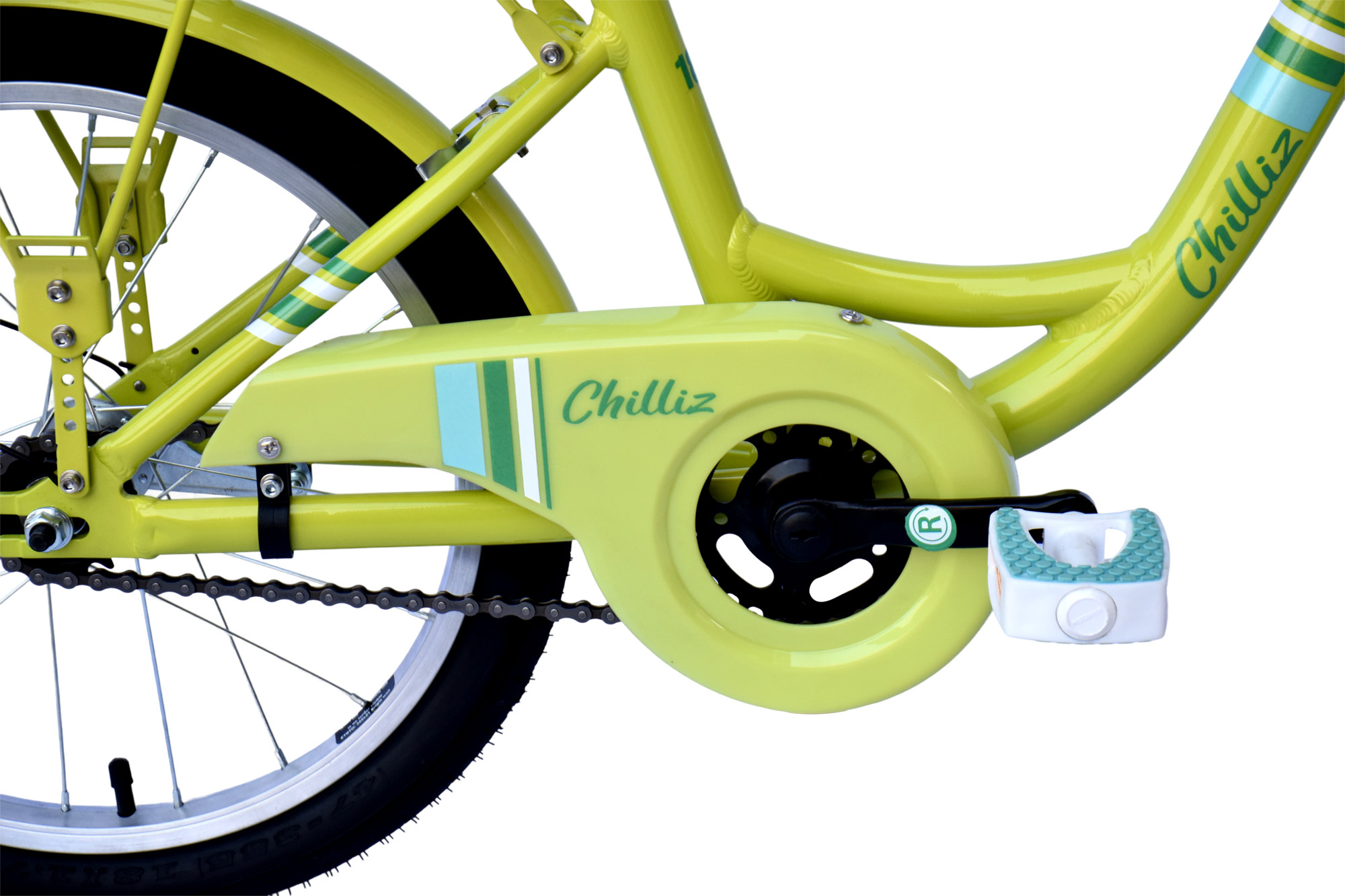 CHILLIZ Kinderrad 18 Zoll CHD.01 grün Rahmenhöhe 28 cm singlespeed V-Brake – Bild 4