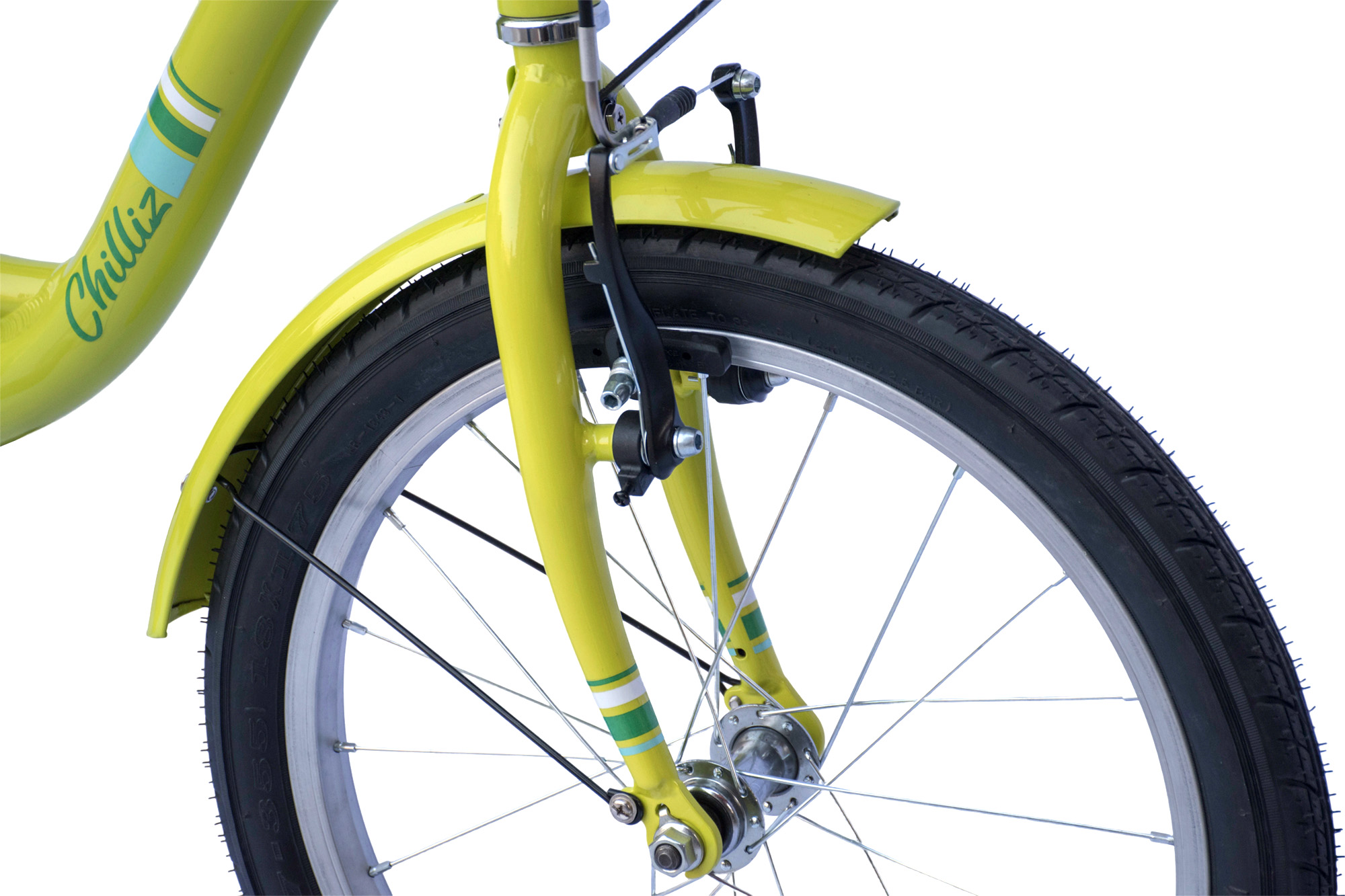 CHILLIZ Kinderrad 18 Zoll CHD.01 grün Rahmenhöhe 28 cm singlespeed V-Brake – Bild 5