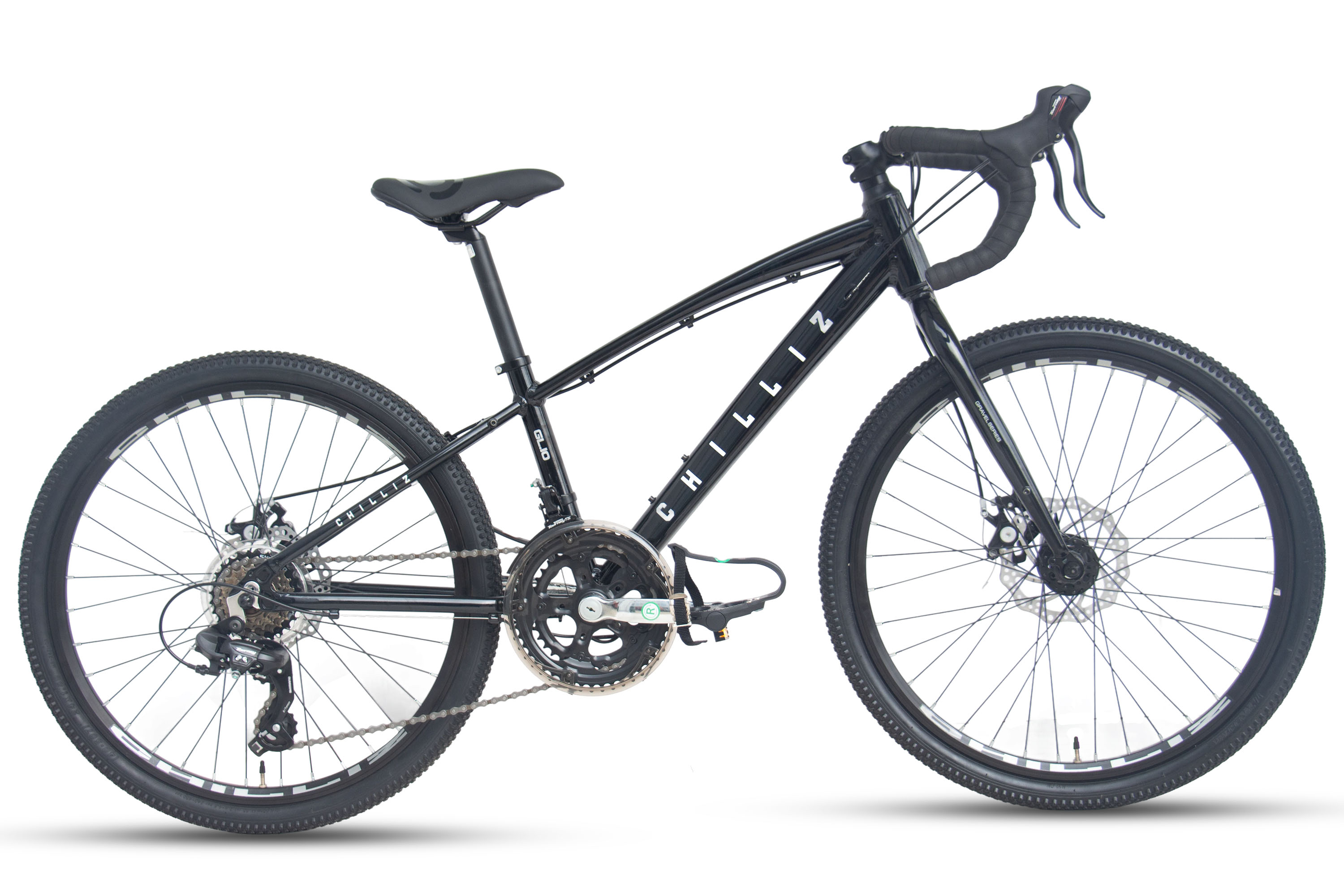 CHILLIZ Kinderrad Gravelbike 24 Zoll GL.10 schwarz-gl&auml;nzend – Bild 1