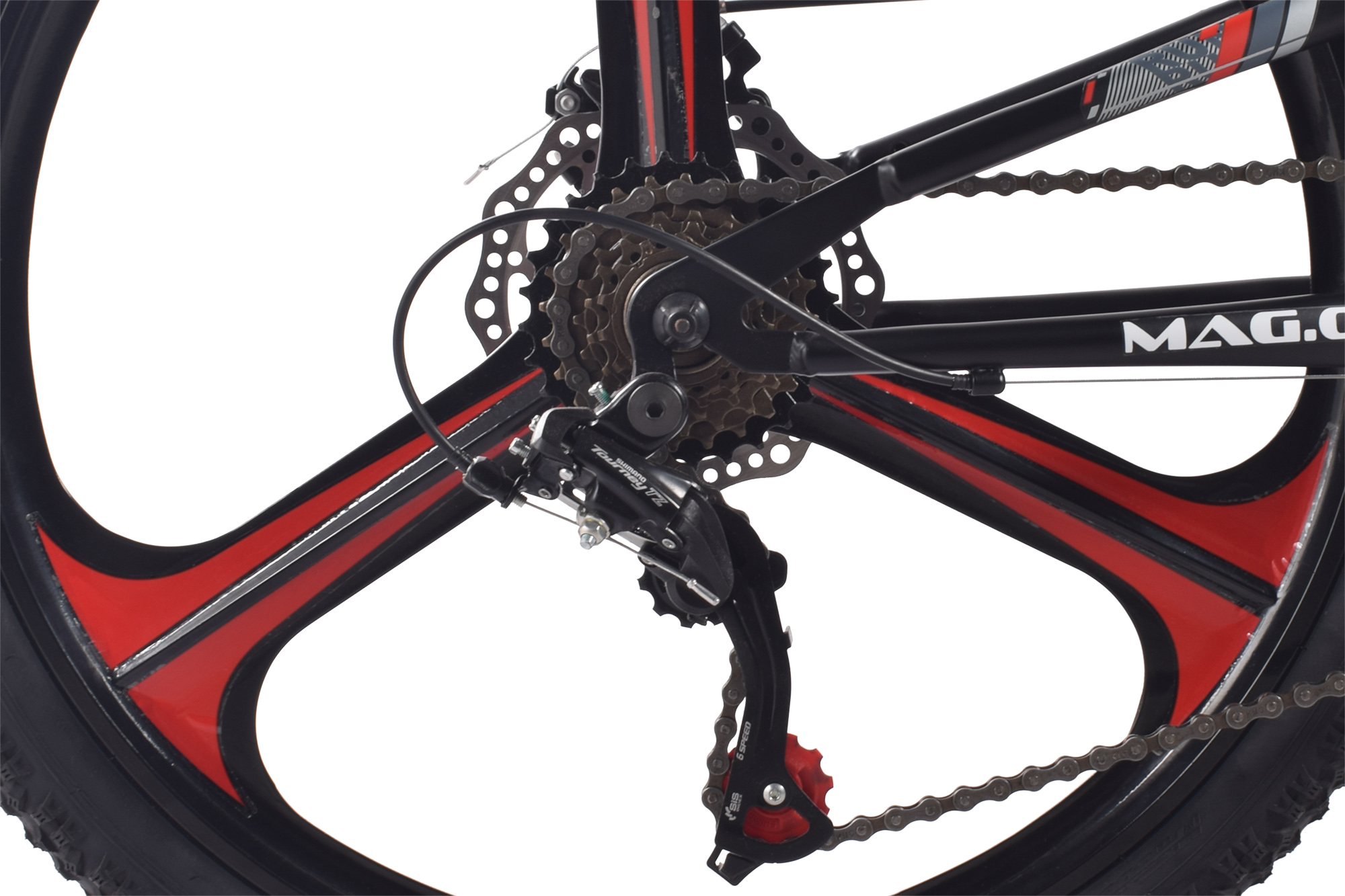 CHILLIZ Kinderfahrrad Fully 24 Zoll MAG.01 schwarz-rot Rahmenh&ouml;he 38 cm 18 G&auml;nge Mag wheel mech. Scheibenbremse – Bild 3