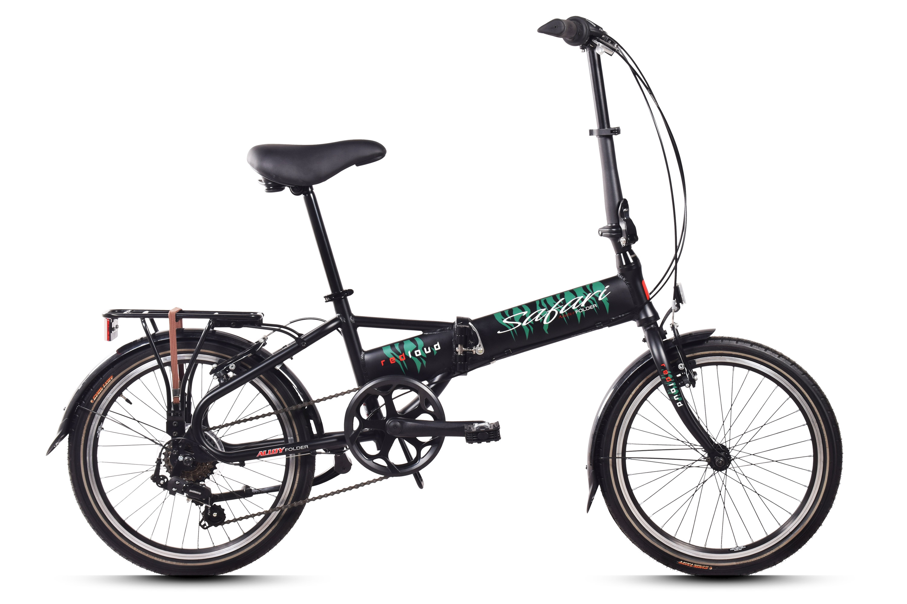 Kompaktes Faltrad, zusammengefaltet neben Bahnsteig