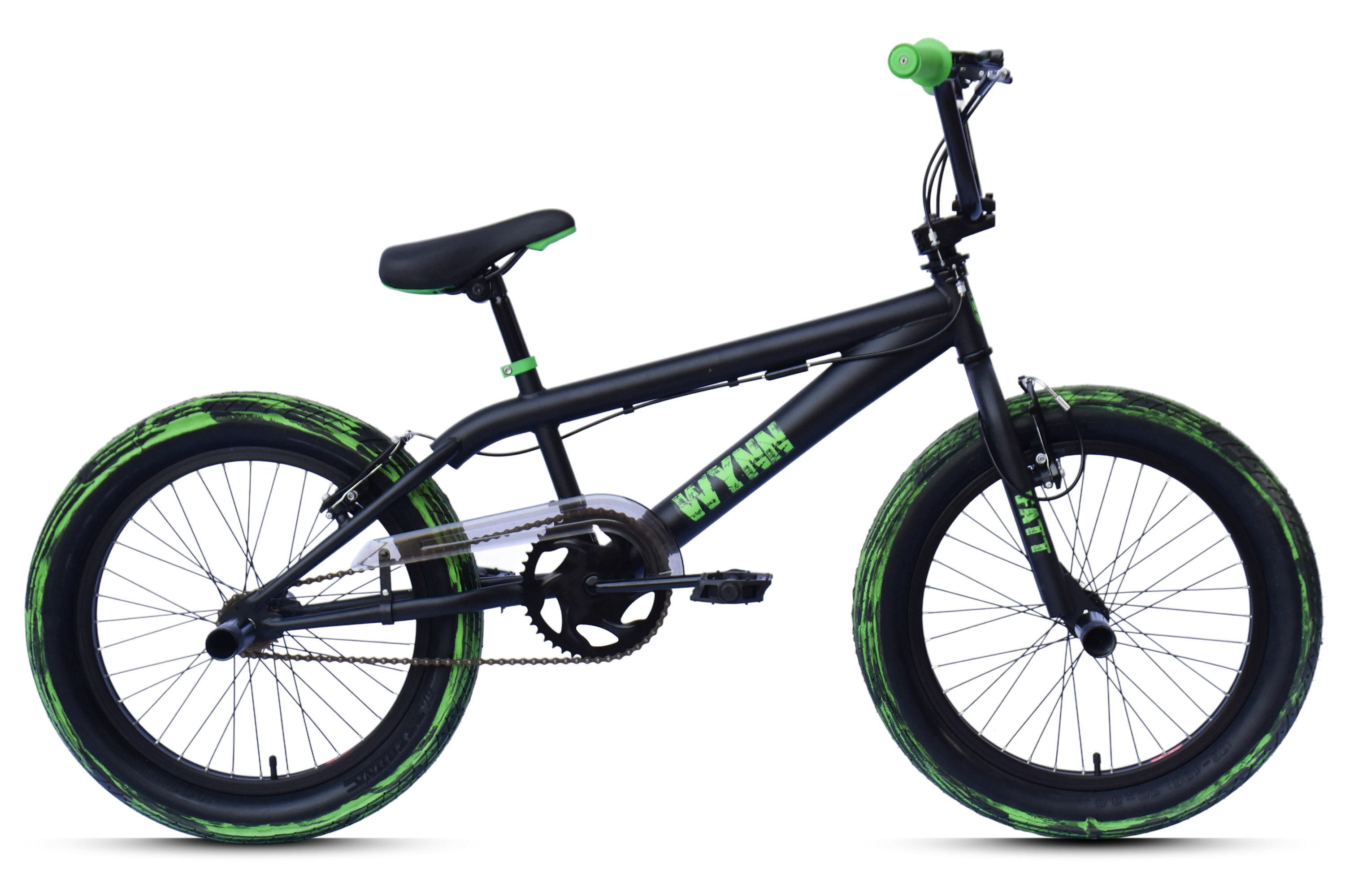 WYNN BMX Freestyle 20 Zoll XX1.3 schwarz-gr&uuml;n Rahmenh&ouml;he 28 cm Kinder Erwachsene V-Brake – Bild 1