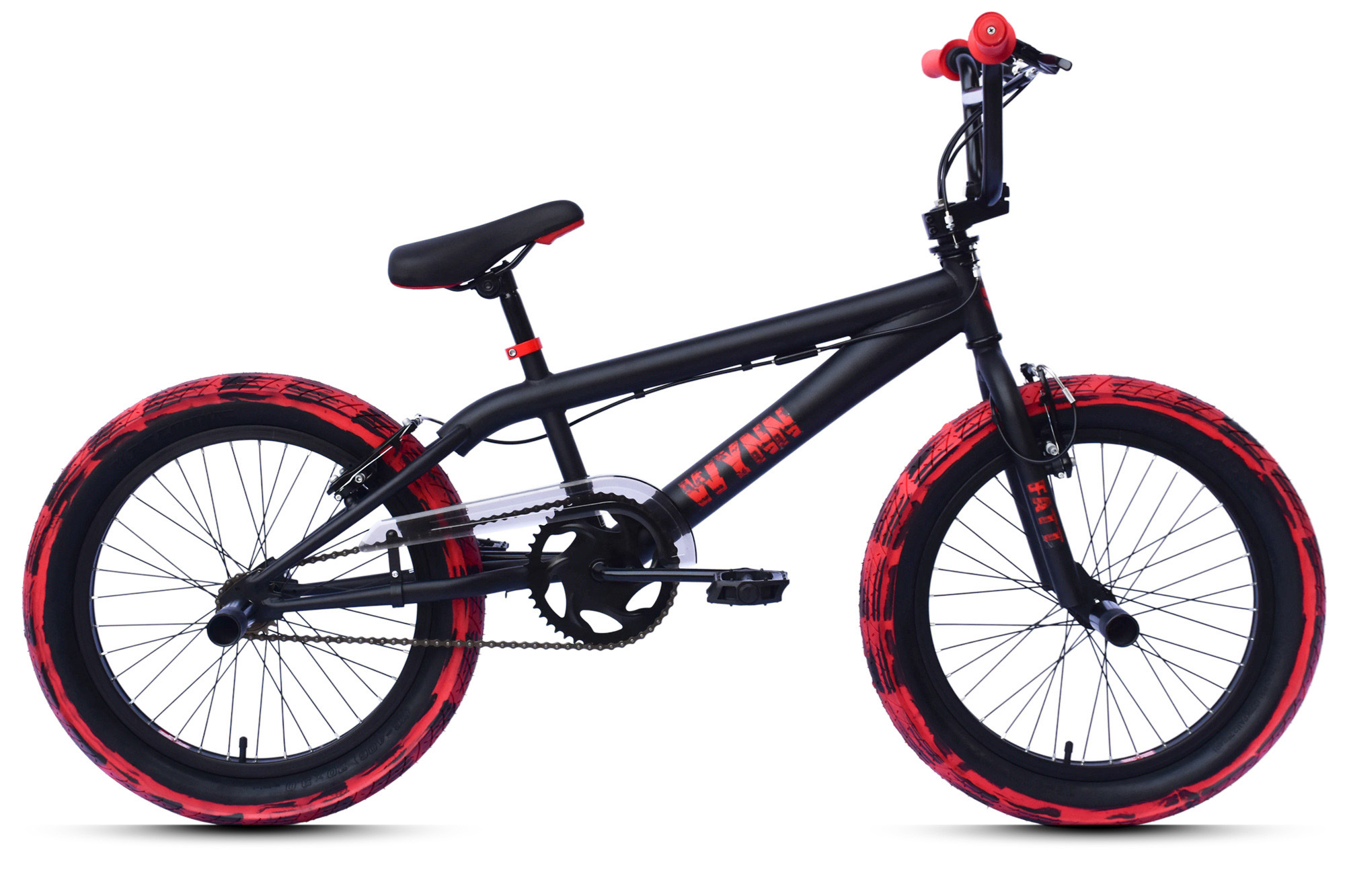 WYNN BMX Freestyle 20 Zoll XX1.3 schwarz-rot Rahmenh&ouml;he 28 cm Kinder Erwachsene V-Brake – Bild 1