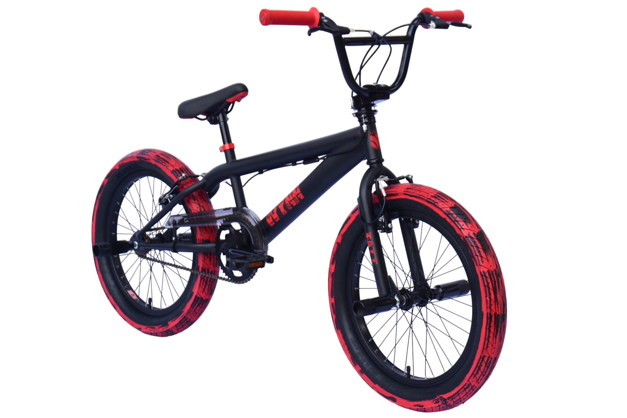 WYNN BMX Freestyle 20 Zoll XX1.3 schwarz-rot Rahmenh&ouml;he 28 cm Kinder Erwachsene V-Brake – Bild 2
