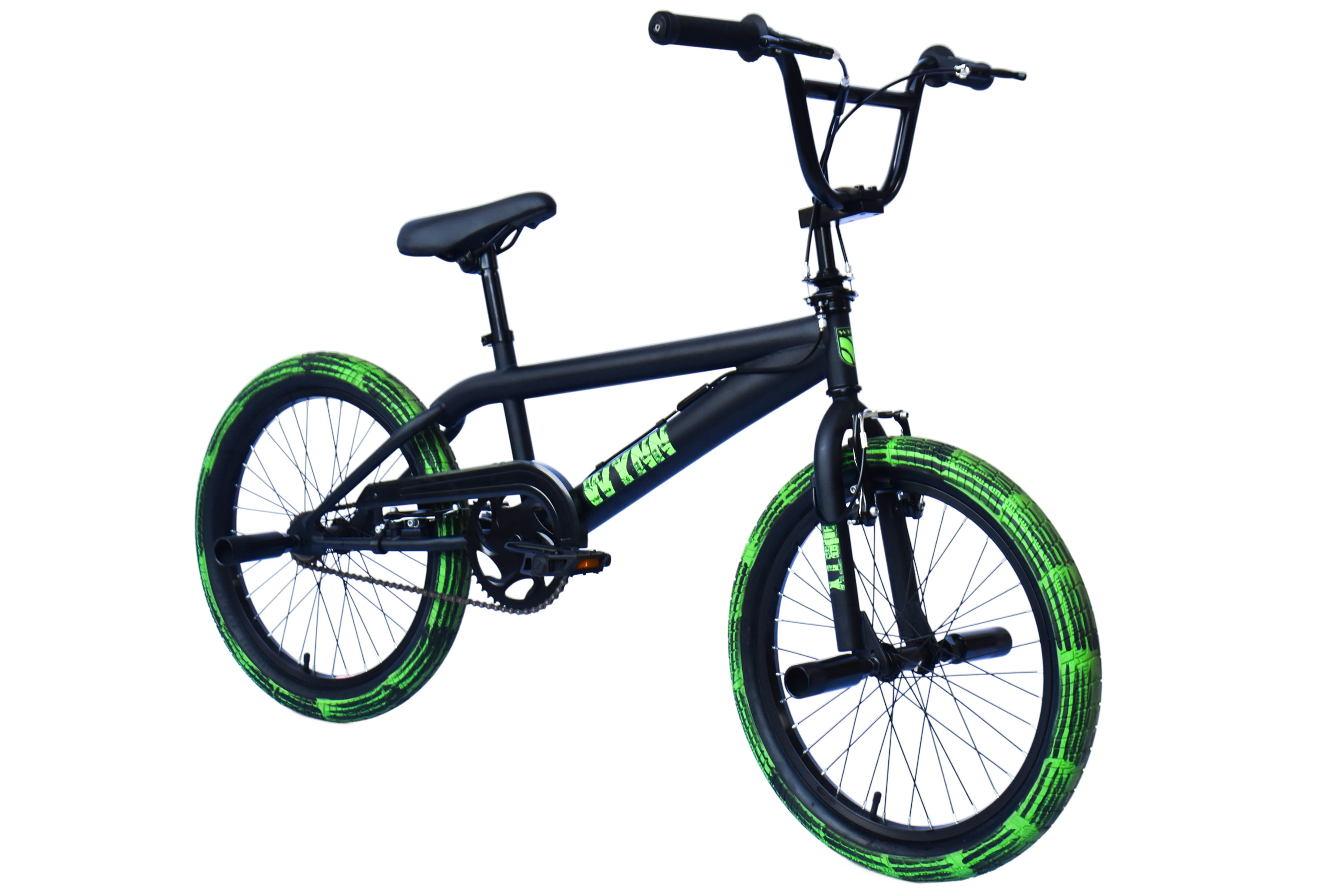 WYNN BMX Freestyle 20 Zoll XX1.4 schwarz-gr&uuml;n Rahmenh&ouml;he 28 cm Kinder Erwachsene V-Brake – Bild 2