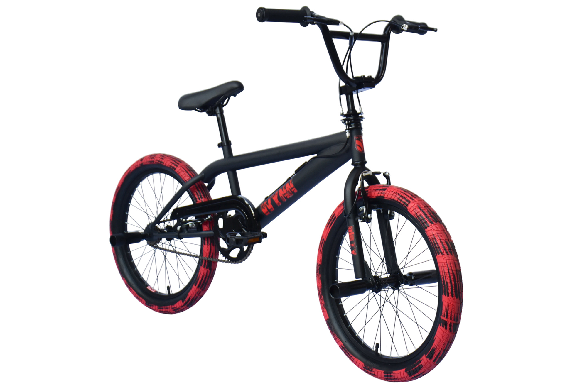 WYNN BMX Freestyle 20 Zoll XX1.4 schwarz-rot Rahmenh&ouml;he 28 cm Kinder Erwachsene V-Brake – Bild 2