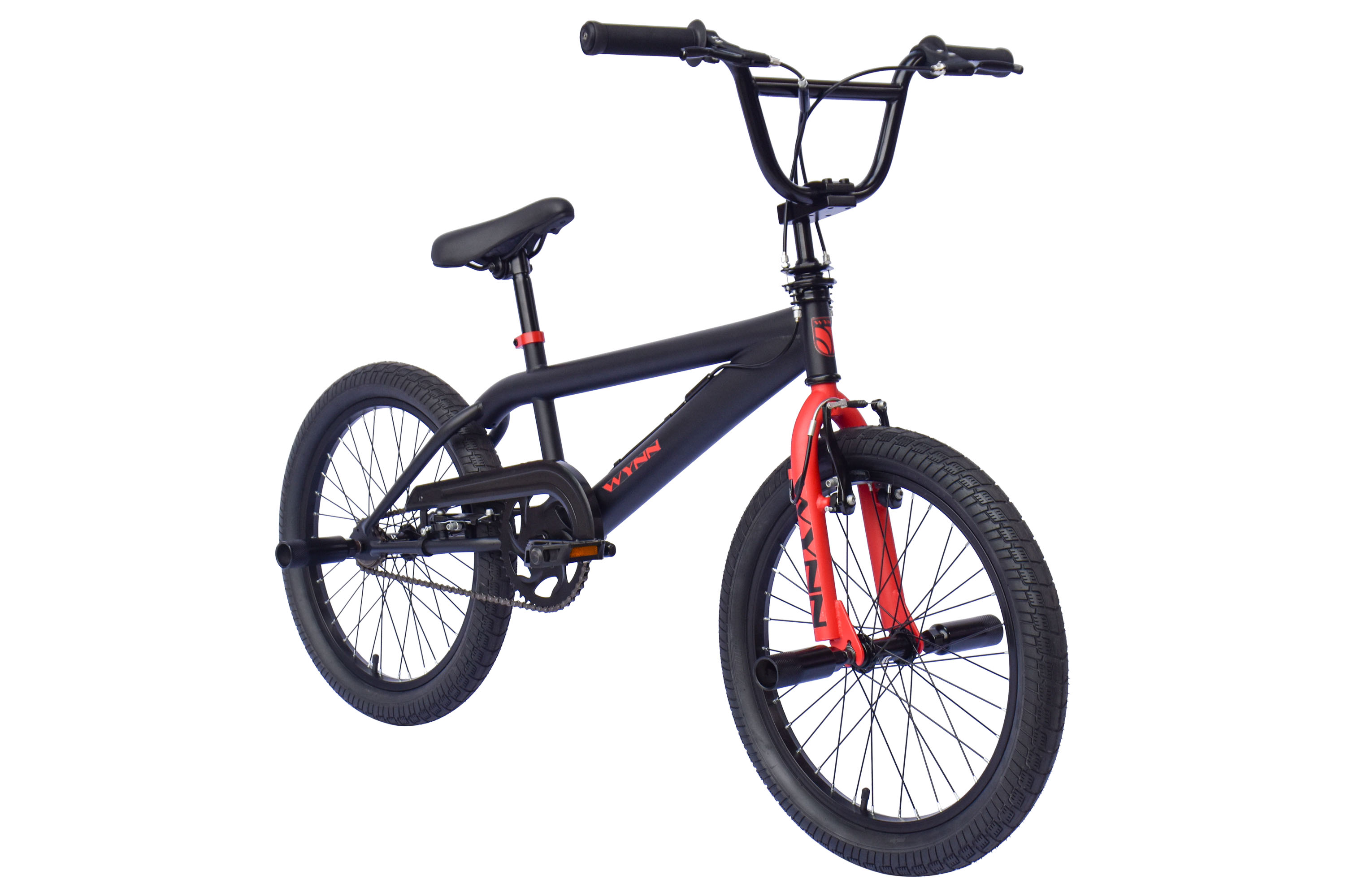 WYNN BMX Freestyle 20 Zoll XX1.0 schwarz-rot Rahmenh&ouml;he 28 cm Kinder Erwachsene V-Brake – Bild 2
