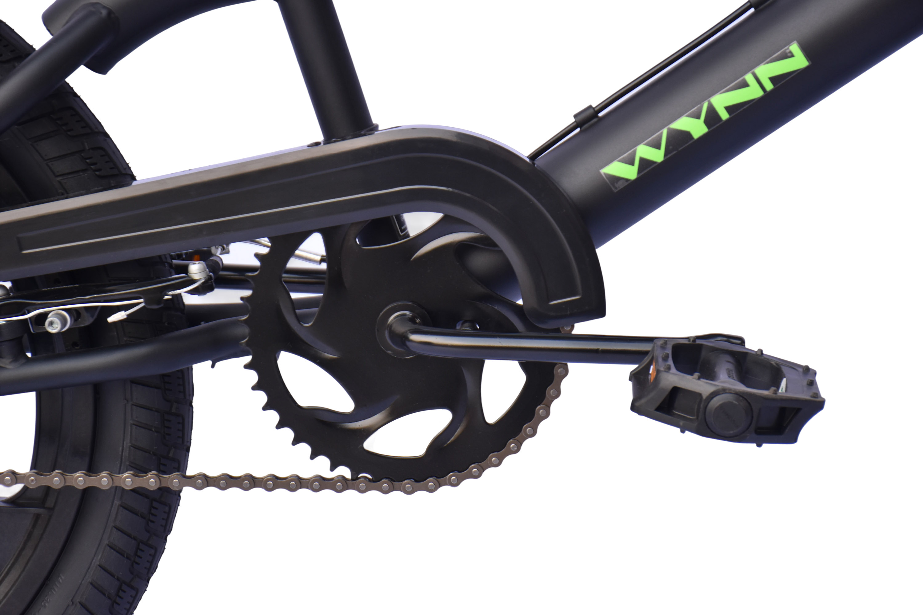 WYNN BMX Freestyle 20 Zoll XX1.1 schwarz-gr&uuml;n Rahmenh&ouml;he 28 cm Mag-Wheels V-Brake – Bild 4