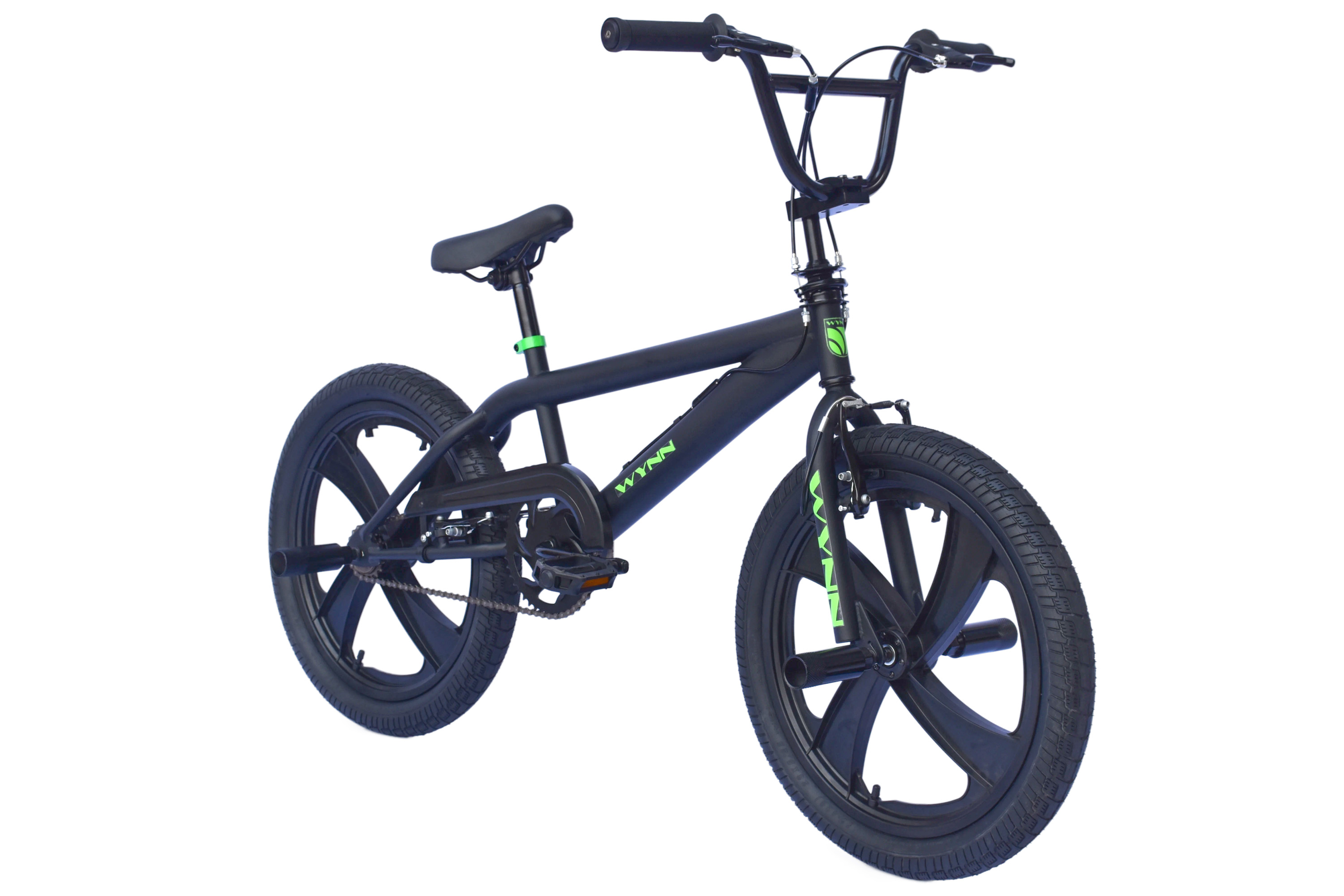 WYNN BMX Freestyle 20 Zoll XX1.1 schwarz-gr&uuml;n Rahmenh&ouml;he 28 cm Mag-Wheels V-Brake – Bild 2
