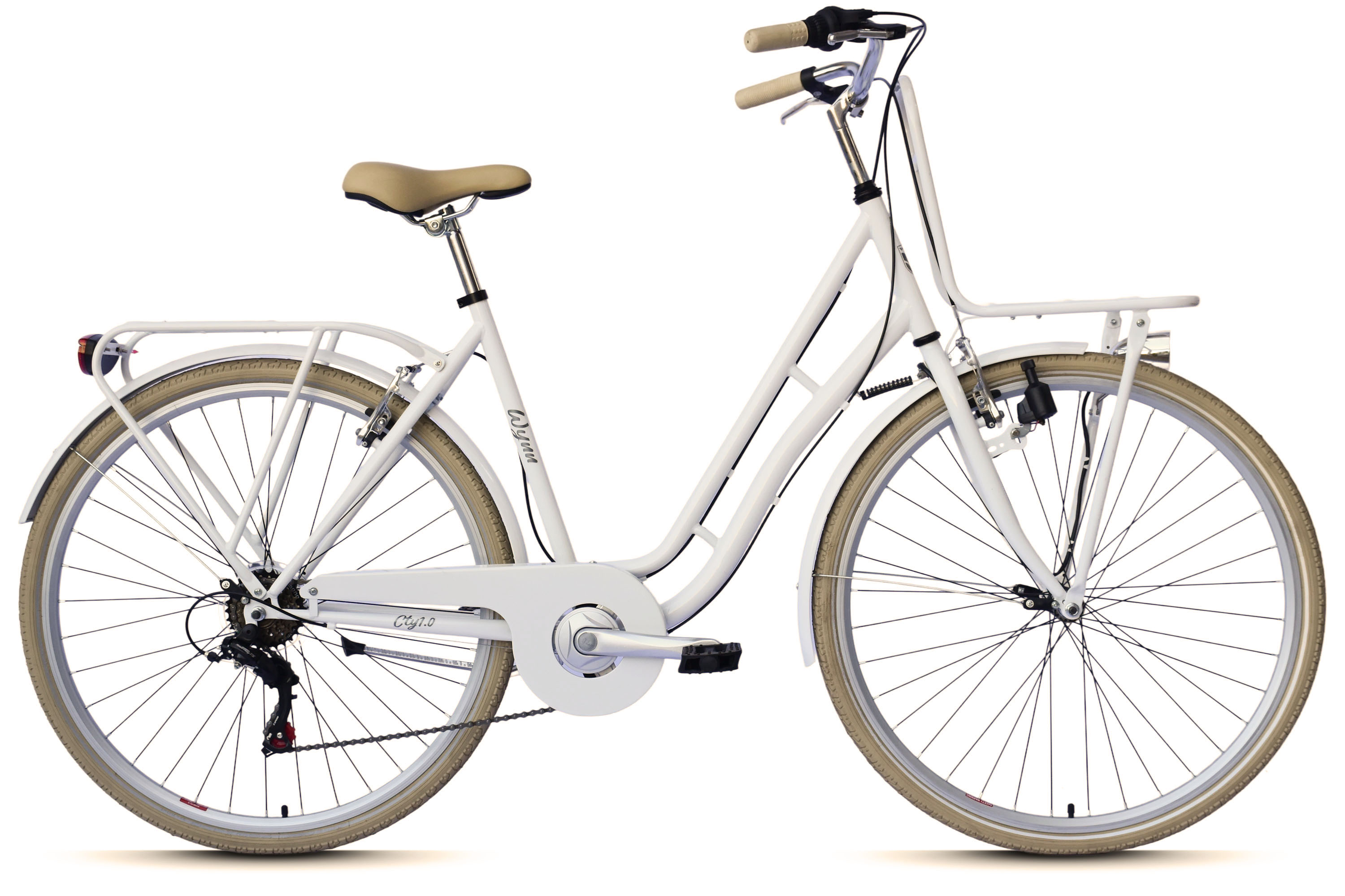 WYNN Cityrad 28 Zoll CTY1.0 wei&szlig; Rahmenh&ouml;he 51 cm Damen 6 G&auml;nge V-Brake – Bild 1