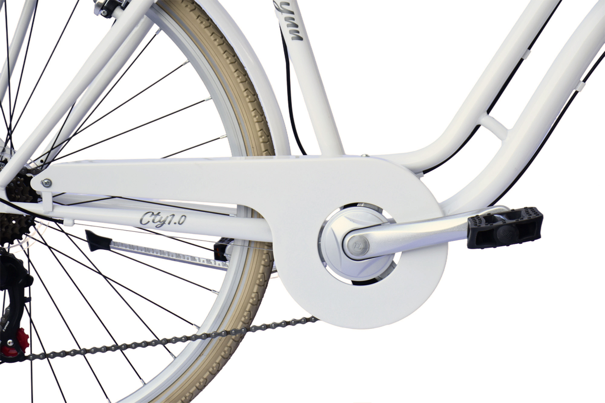 WYNN Cityrad 28 Zoll CTY1.0 wei&szlig; Rahmenh&ouml;he 51 cm Damen 6 G&auml;nge V-Brake – Bild 2