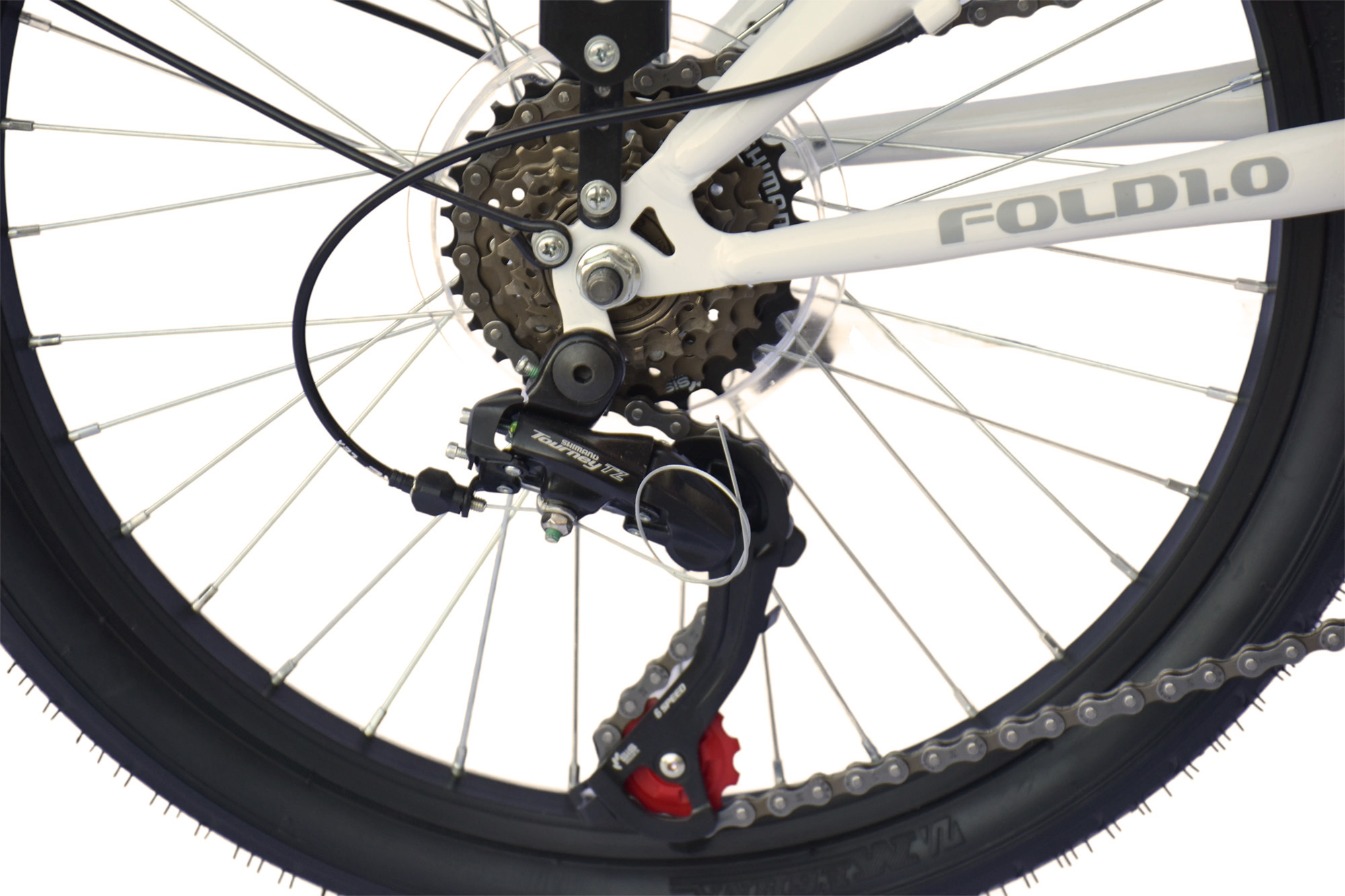 WYNN Faltrad 20 Zoll FOLD1.0 wei&szlig; Rahmenh&ouml;he 27 cm Damen Herren Klapprad 6 G&auml;nge V-Brake – Bild 5