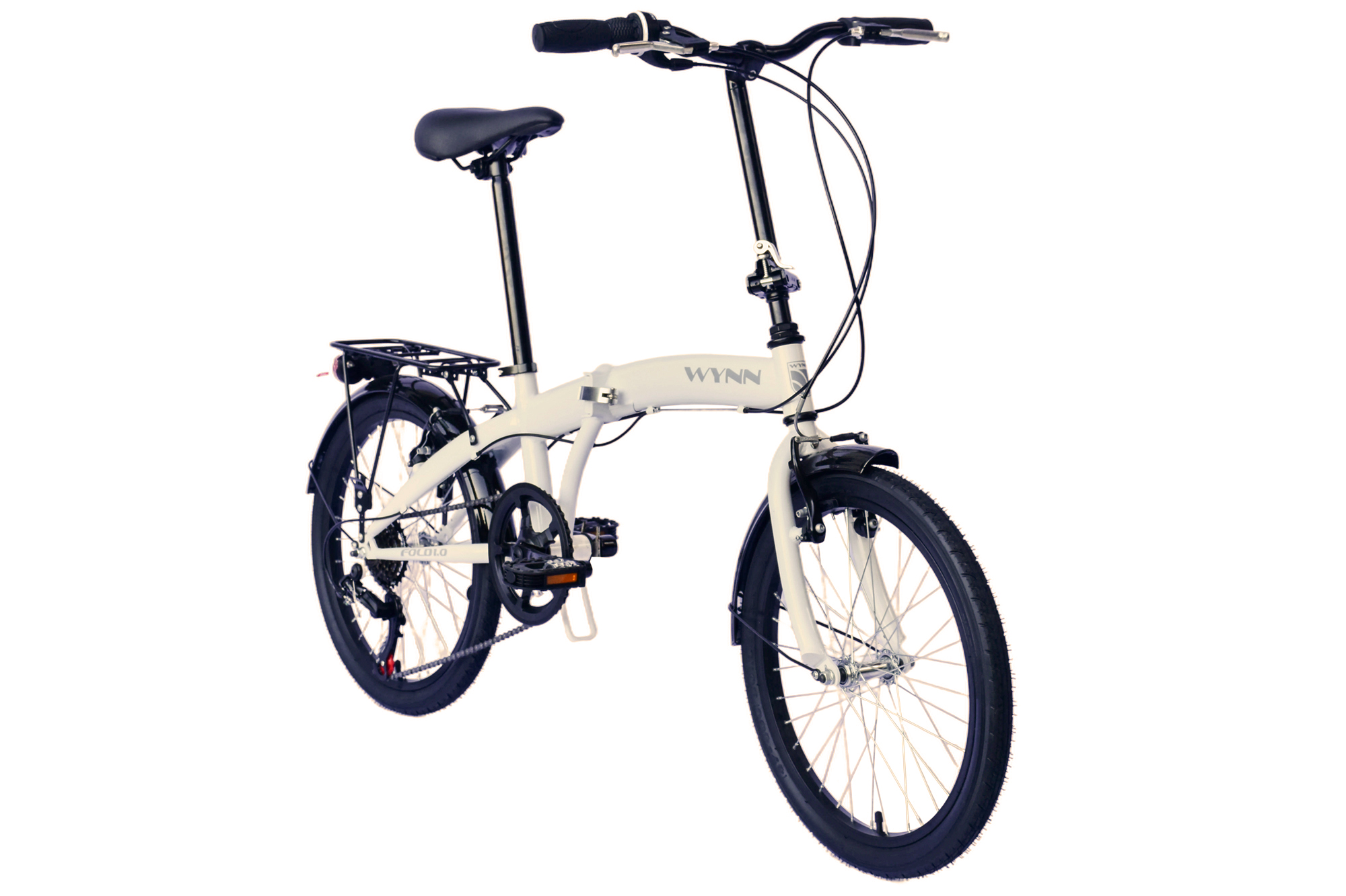 WYNN Faltrad 20 Zoll FOLD1.0 wei&szlig; Rahmenh&ouml;he 27 cm Damen Herren Klapprad 6 G&auml;nge V-Brake – Bild 2