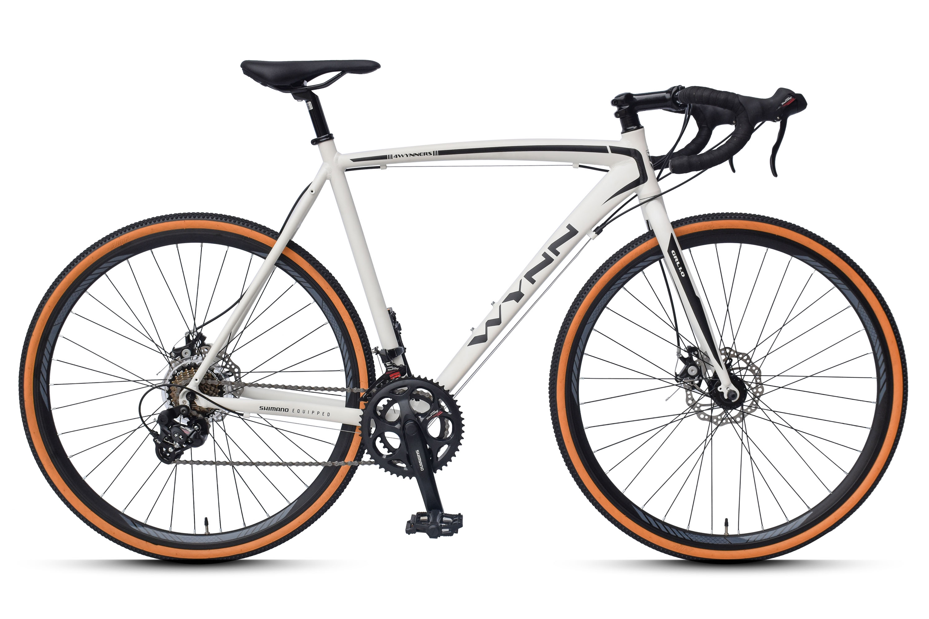 WYNN Gravelbike 28 Zoll GRL1.0 wei&szlig; Rahmenh&ouml;he 54 cm 14 G&auml;nge mech. Scheibenbremse – Bild 1