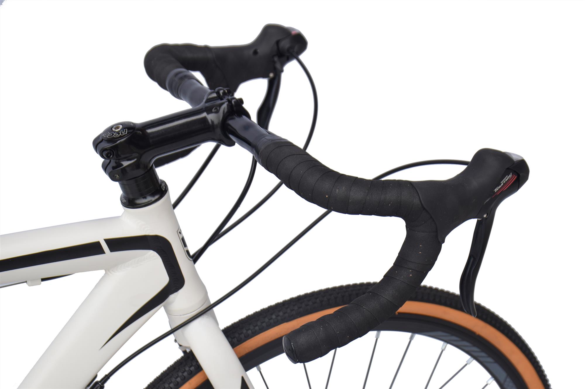 WYNN Gravelbike 28 Zoll GRL1.0 wei&szlig; Rahmenh&ouml;he 58 cm 14 G&auml;nge mech. Scheibenbremse – Bild 3