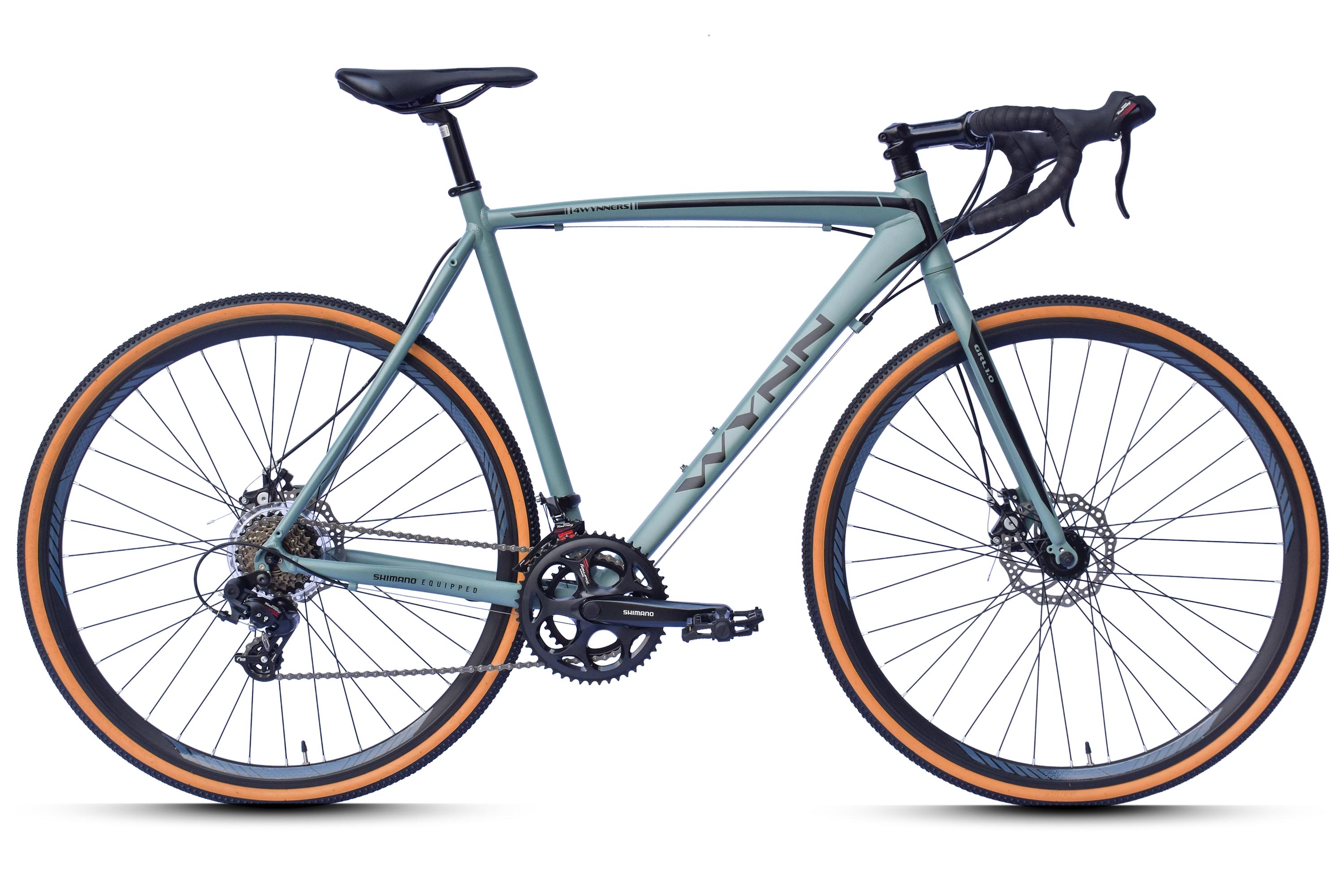 WYNN Gravelbike 28 Zoll GRL1.0 gr&uuml;n Rahmenh&ouml;he 54 cm Damen Herren 14 G&auml;nge mech. Scheibenbremse – Bild 1