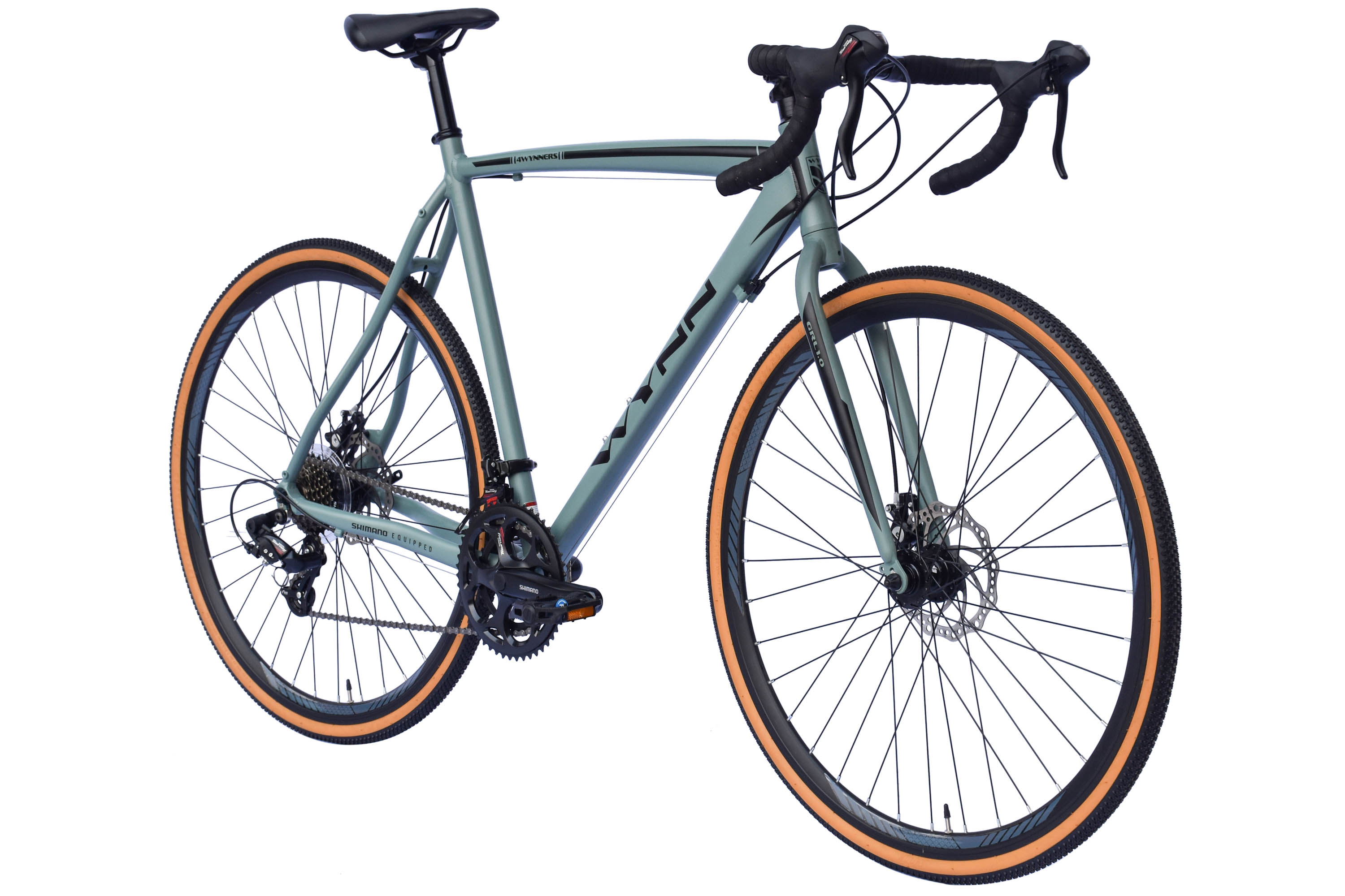 WYNN Gravelbike 28 Zoll GRL1.0 gr&uuml;n Damen Herren 14 G&auml;nge mech. Scheibenbremse – Bild 2
