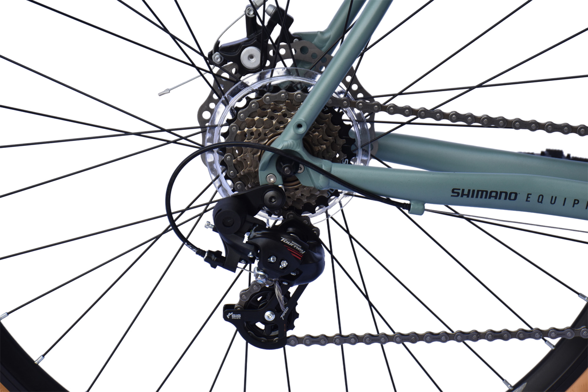 WYNN Gravelbike 28 Zoll GRL1.0 gr&uuml;n Rahmenh&ouml;he 58 cm Damen Herren 14 G&auml;nge mech. Scheibenbremse – Bild 5