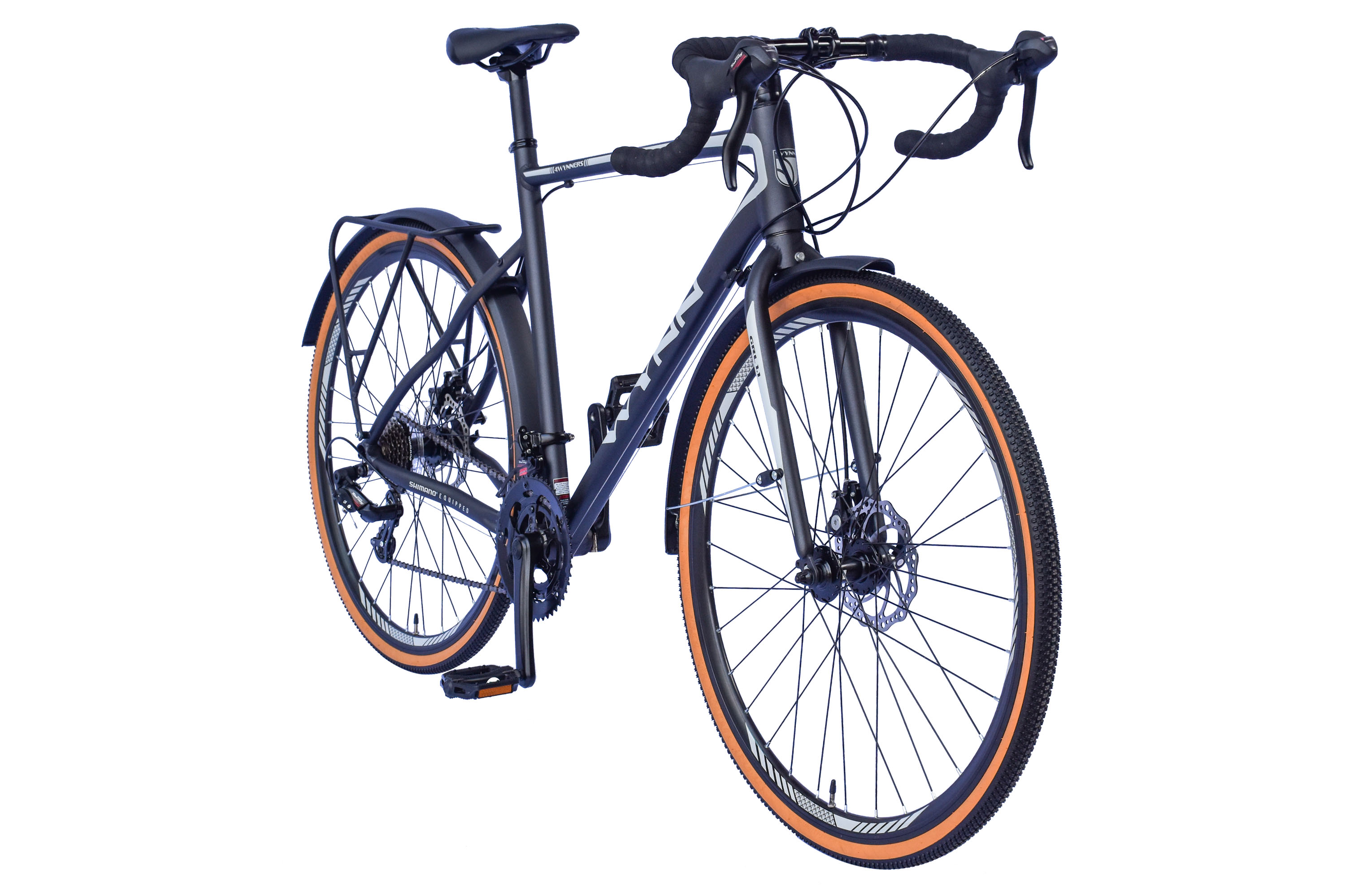 WYNN Gravelbike 28 Zoll GRL1.1 grau Rahmenh&ouml;he 60 cm 14 G&auml;nge Gep&auml;cktr&auml;ger Schutzbleche – Bild 2