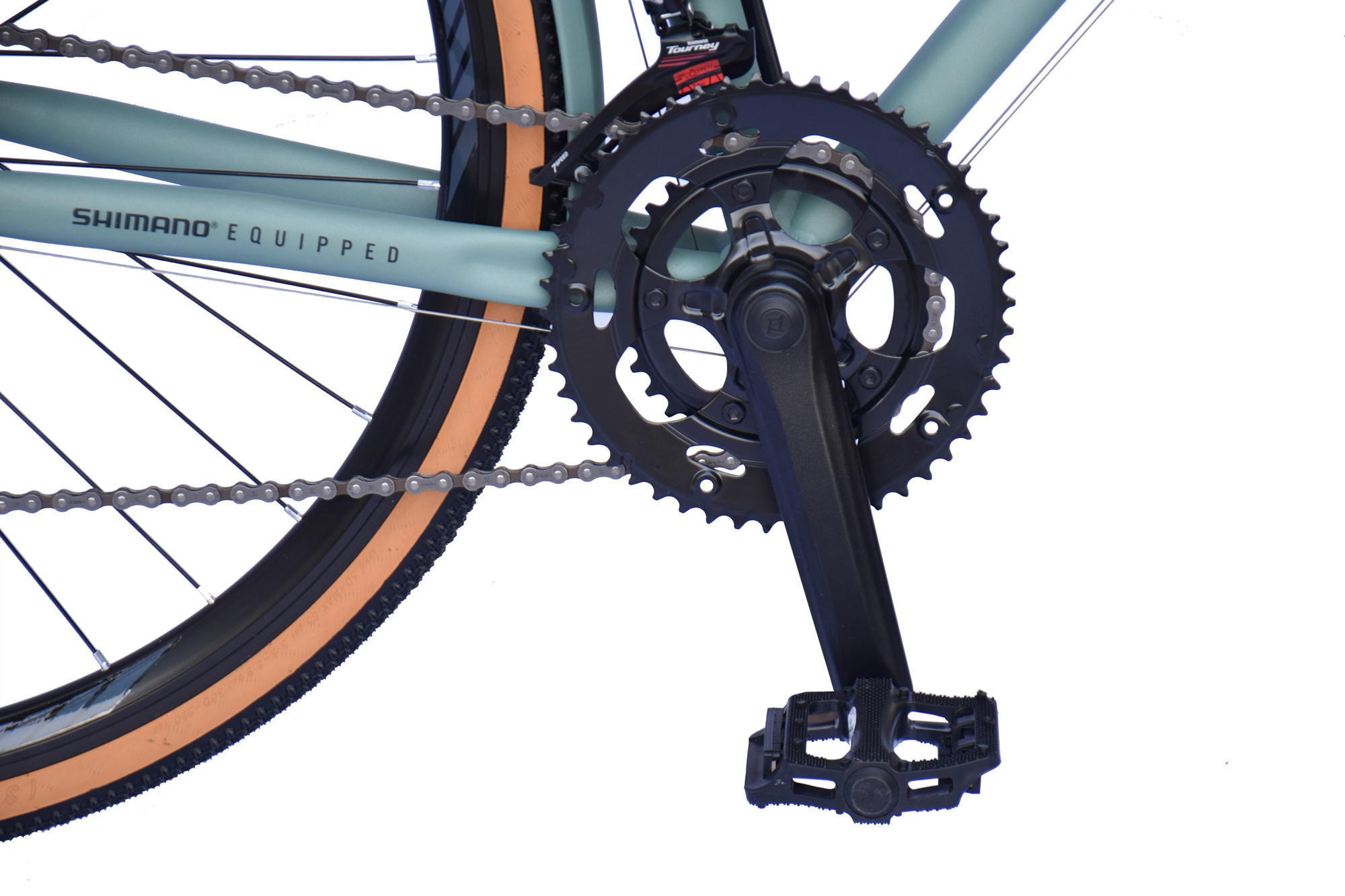 WYNN Gravelbike 28 Zoll GRL1.1 gr&uuml;n 14 G&auml;nge Gep&auml;cktr&auml;ger Schutzbleche – Bild 4