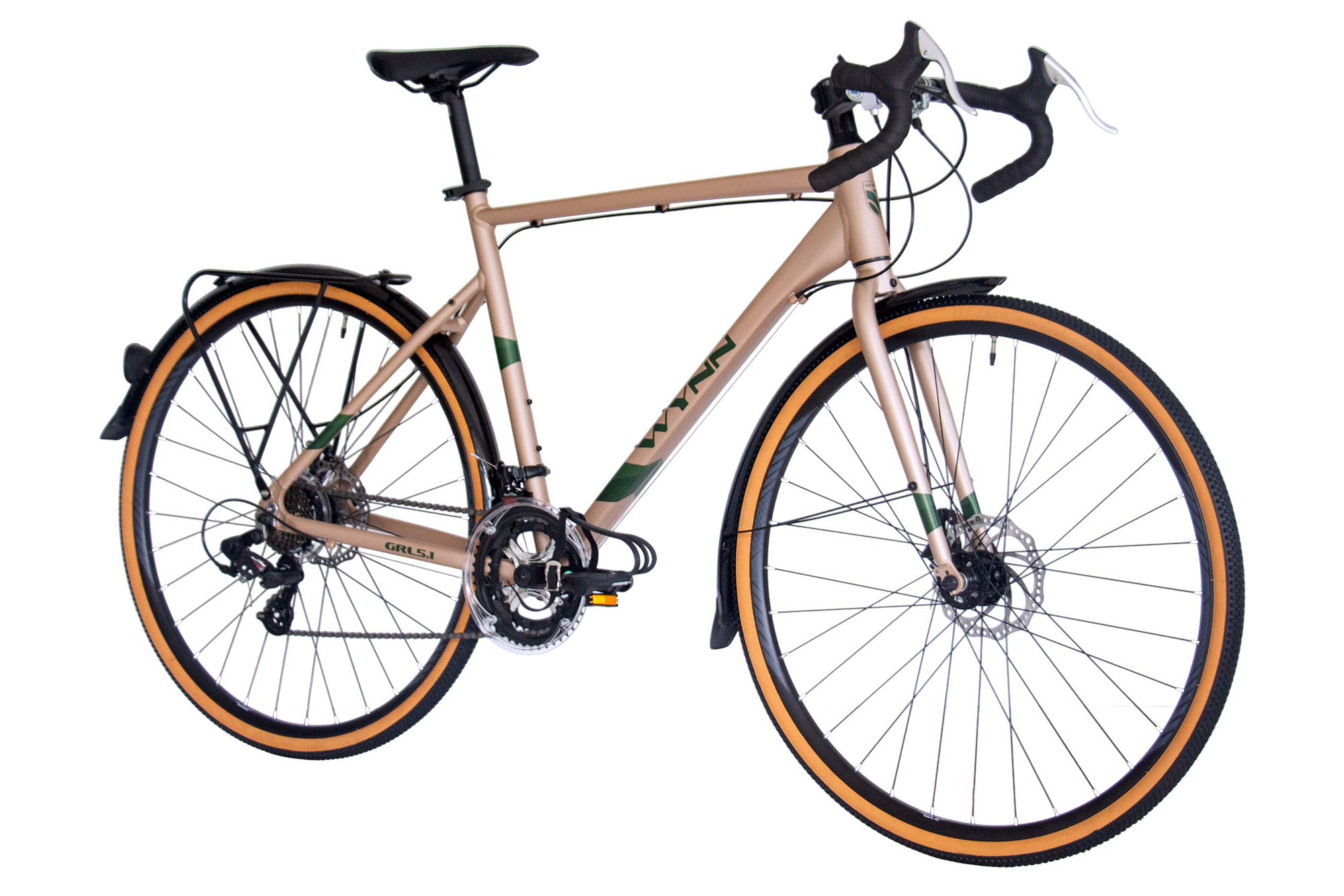 WYNN gravel bike 28 inch GRL5.1 gold frame size 57 cm 14 gears mudguards – Bild 2