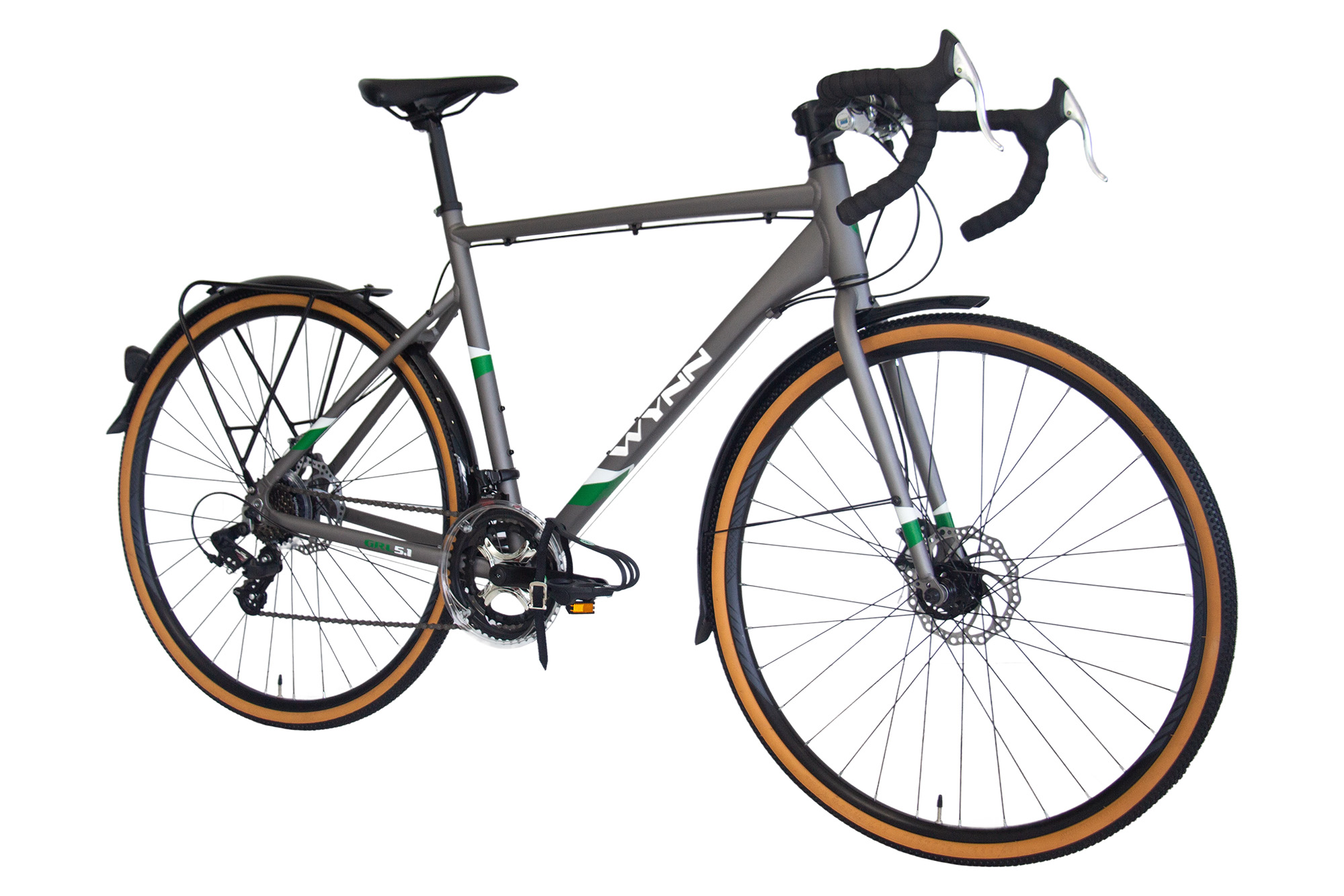 WYNN Gravelbike 28 Zoll GRL5.1 grau 14 G&auml;nge Schutzbleche – Bild 2