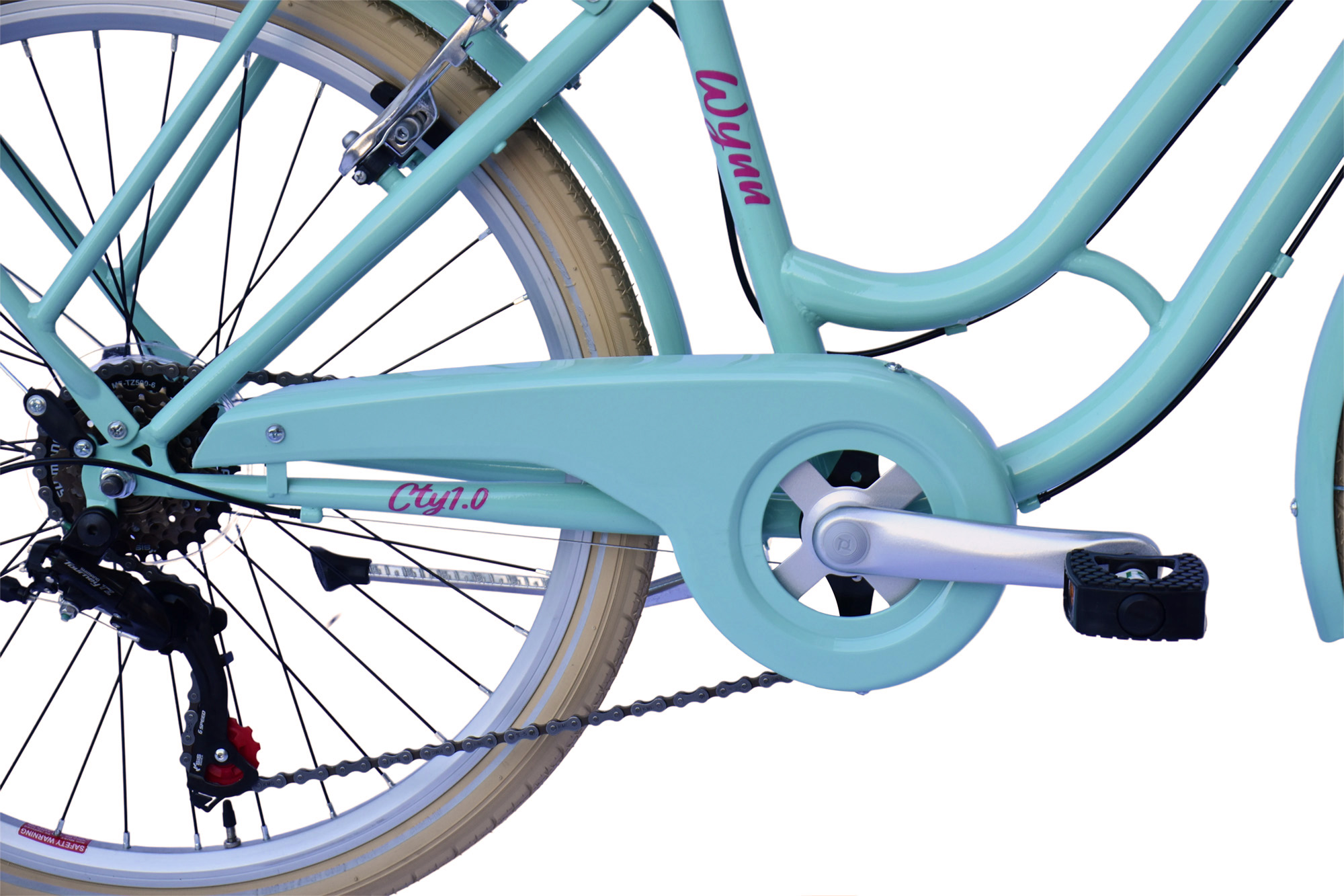 WYNN Kinderrad 24 Zoll KID1.0 t&uuml;rkis Rahmenh&ouml;he 38 cm 6 G&auml;nge V-Brake – Bild 4