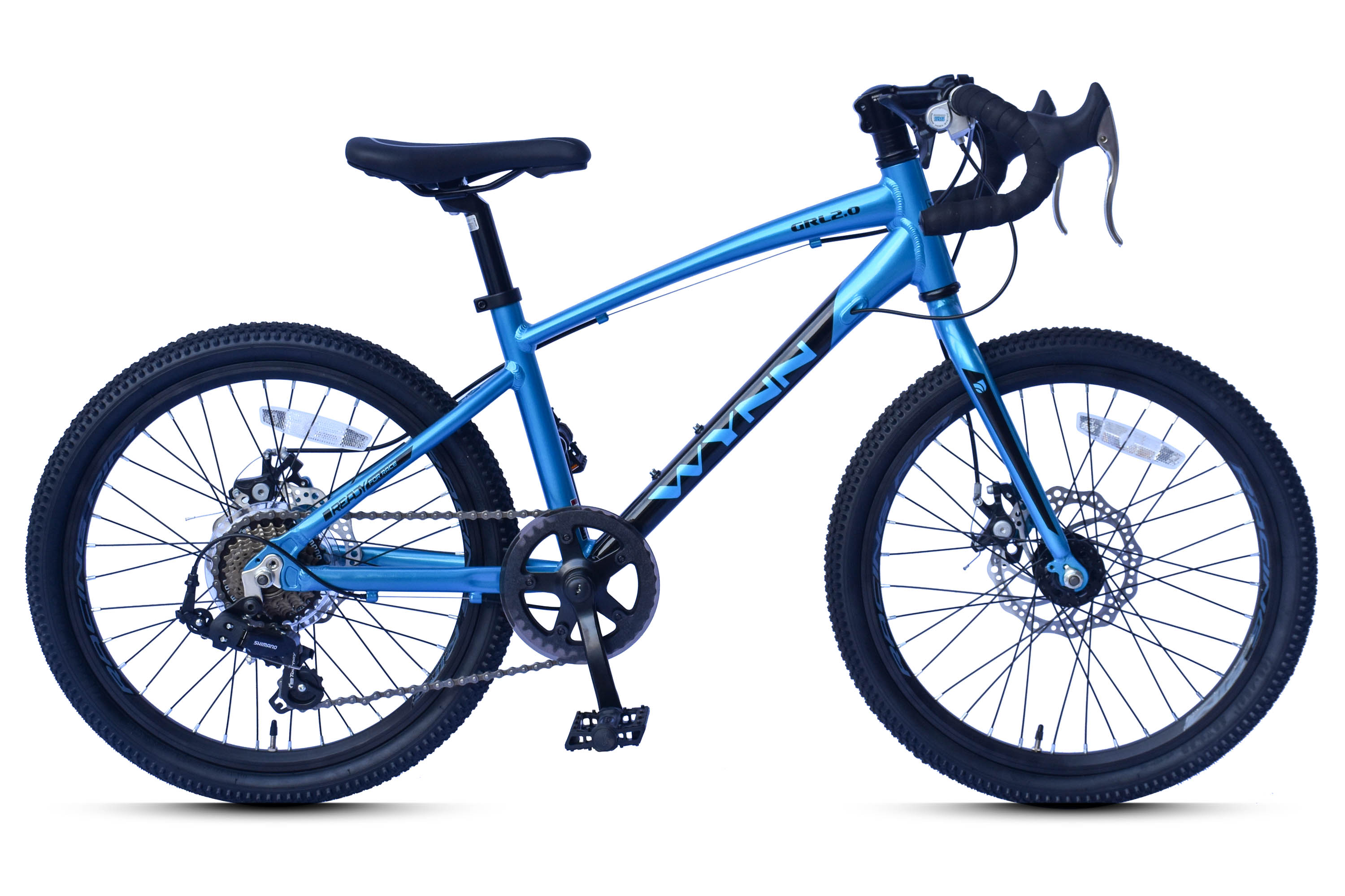 WYNN Kinderrad Gravelbike 20 Zoll GRL2.0 blau Rahmenh&ouml;he 30 cm 7 G&auml;nge mech. Scheibenbremse – Bild 1