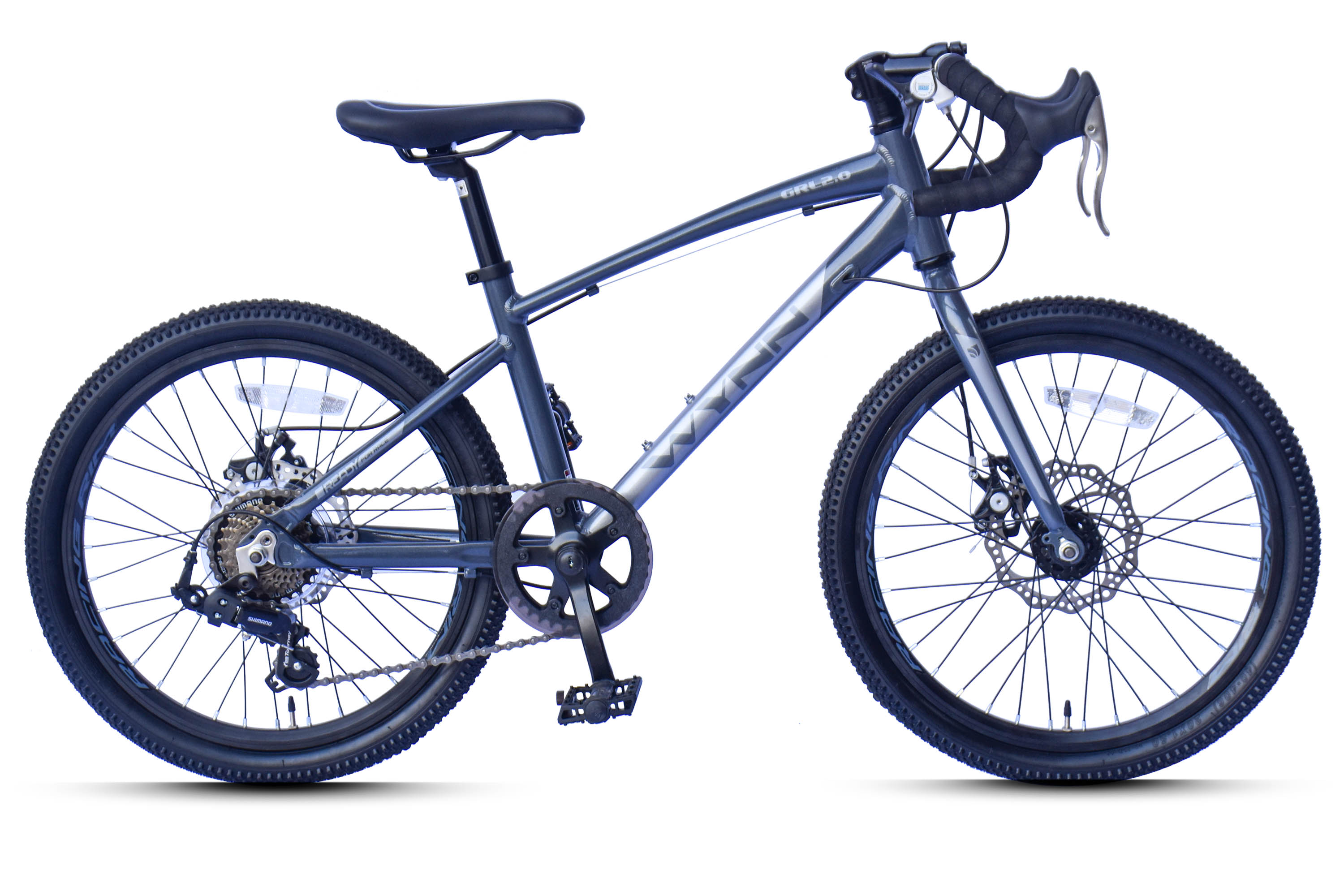 WYNN Kinderrad Gravelbike 20 Zoll GRL2.0 grau Rahmenh&ouml;he 30 cm 7 G&auml;nge mech. Scheibenbremse – Bild 1