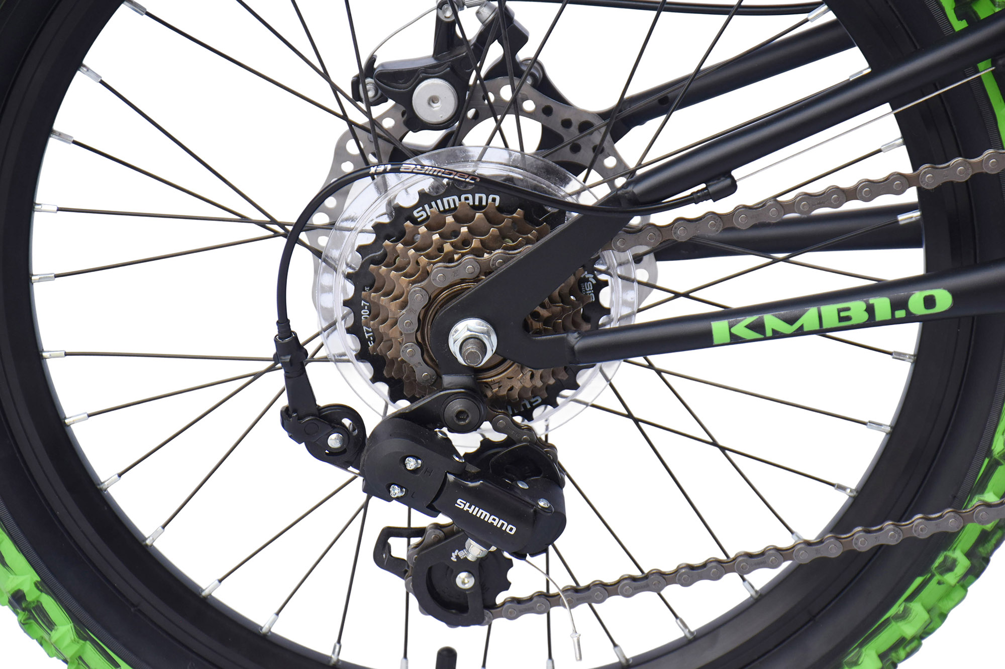WYNN Mountainbike 20 Zoll KMB1.0 schwarz-grün 7 Gänge mech. Scheibenbremse – Bild 5