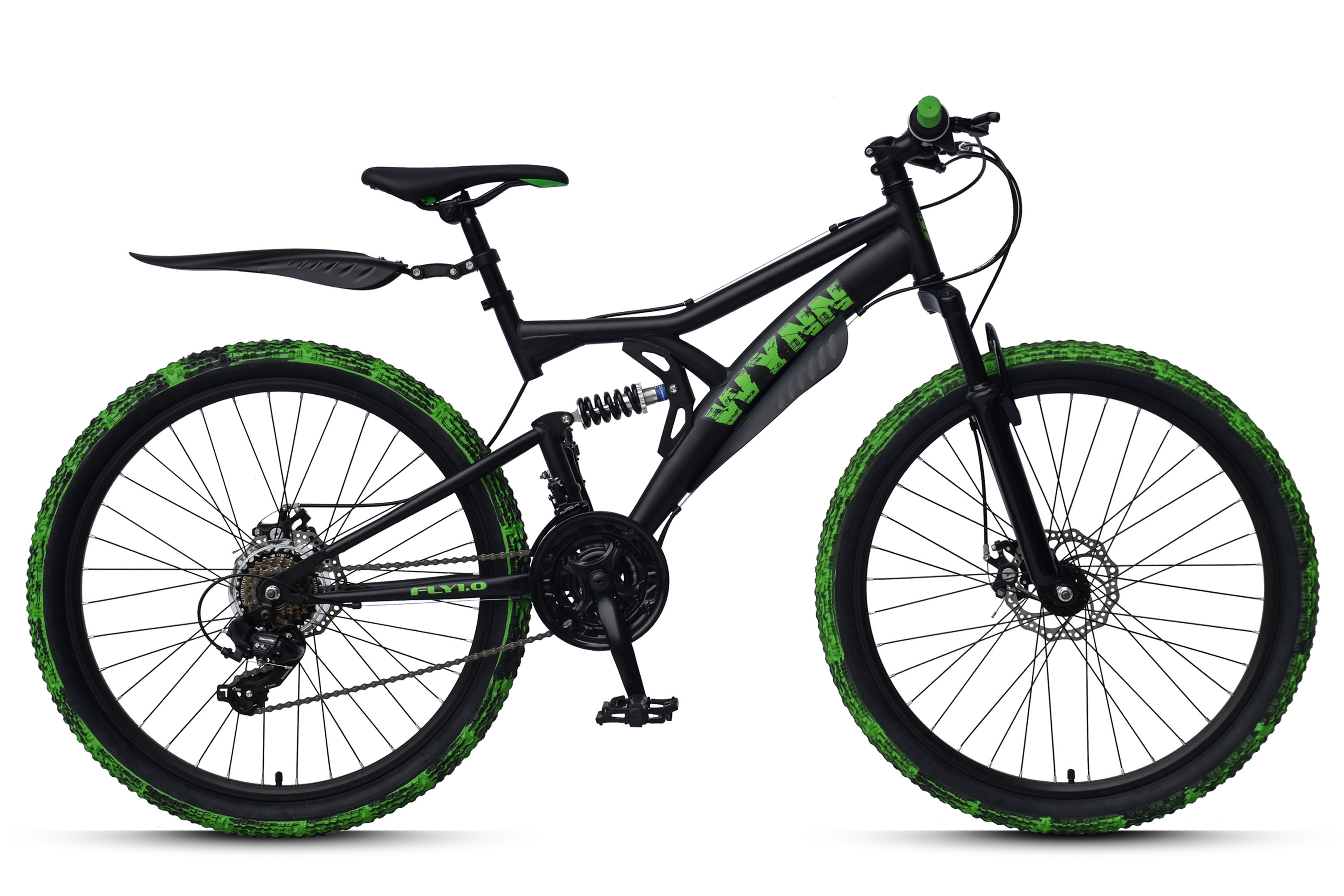 WYNN Mountainbike Fully 26 Zoll FLY1.0 Rahmenh&ouml;he 46 cm Damen Herren 21 G&auml;nge mech. Scheibenbremse – Bild 1