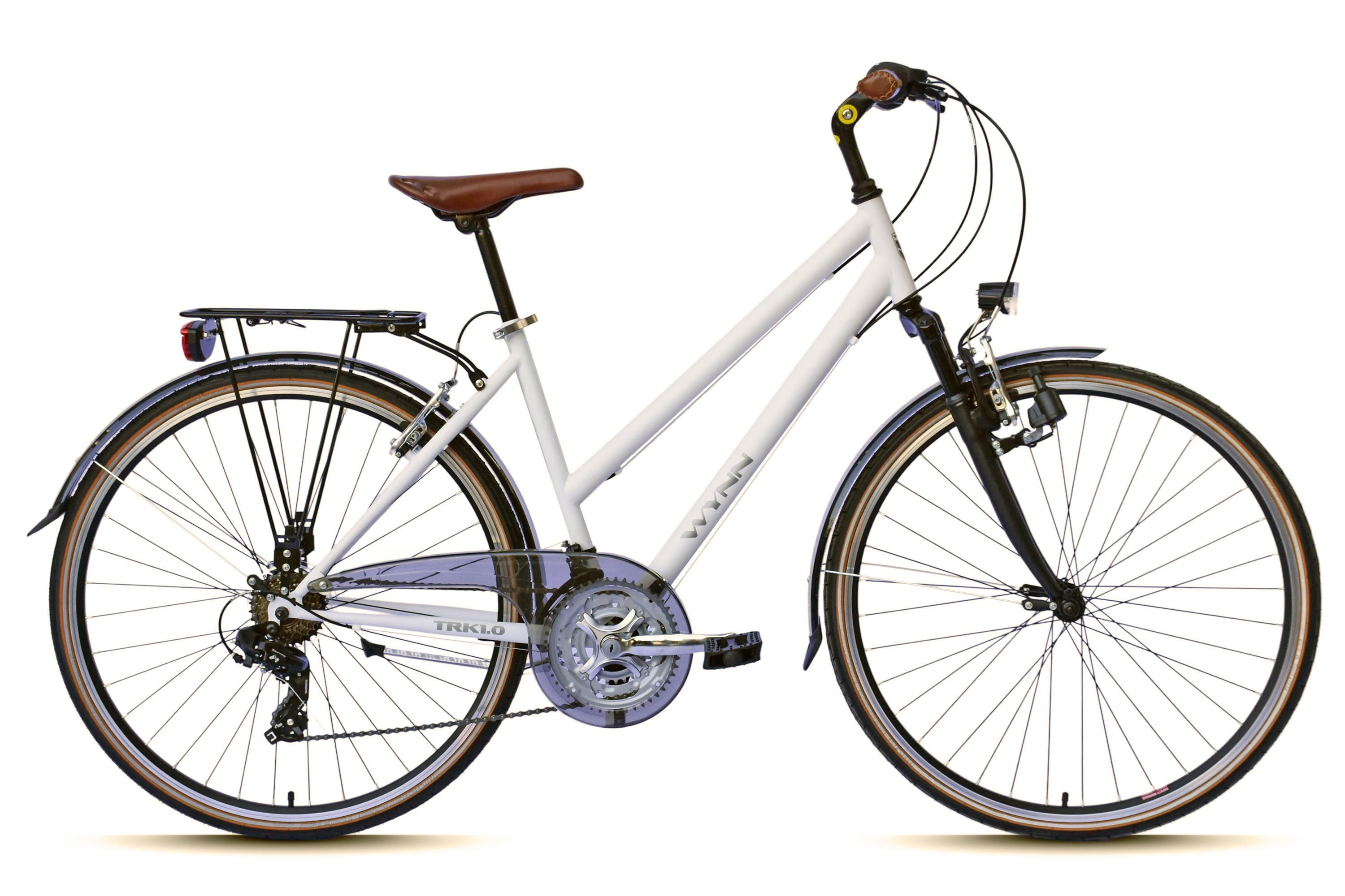WYNN Trekkingrad 28 Zoll TRK1.0 wei&szlig; Rahmenh&ouml;he 48 cm Damen 21 G&auml;nge V-Brake – Bild 1